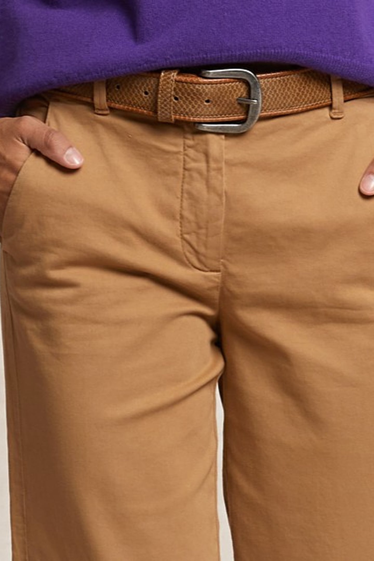 STRAIGHT PANT CROSSED CLOSURE BROWN 3