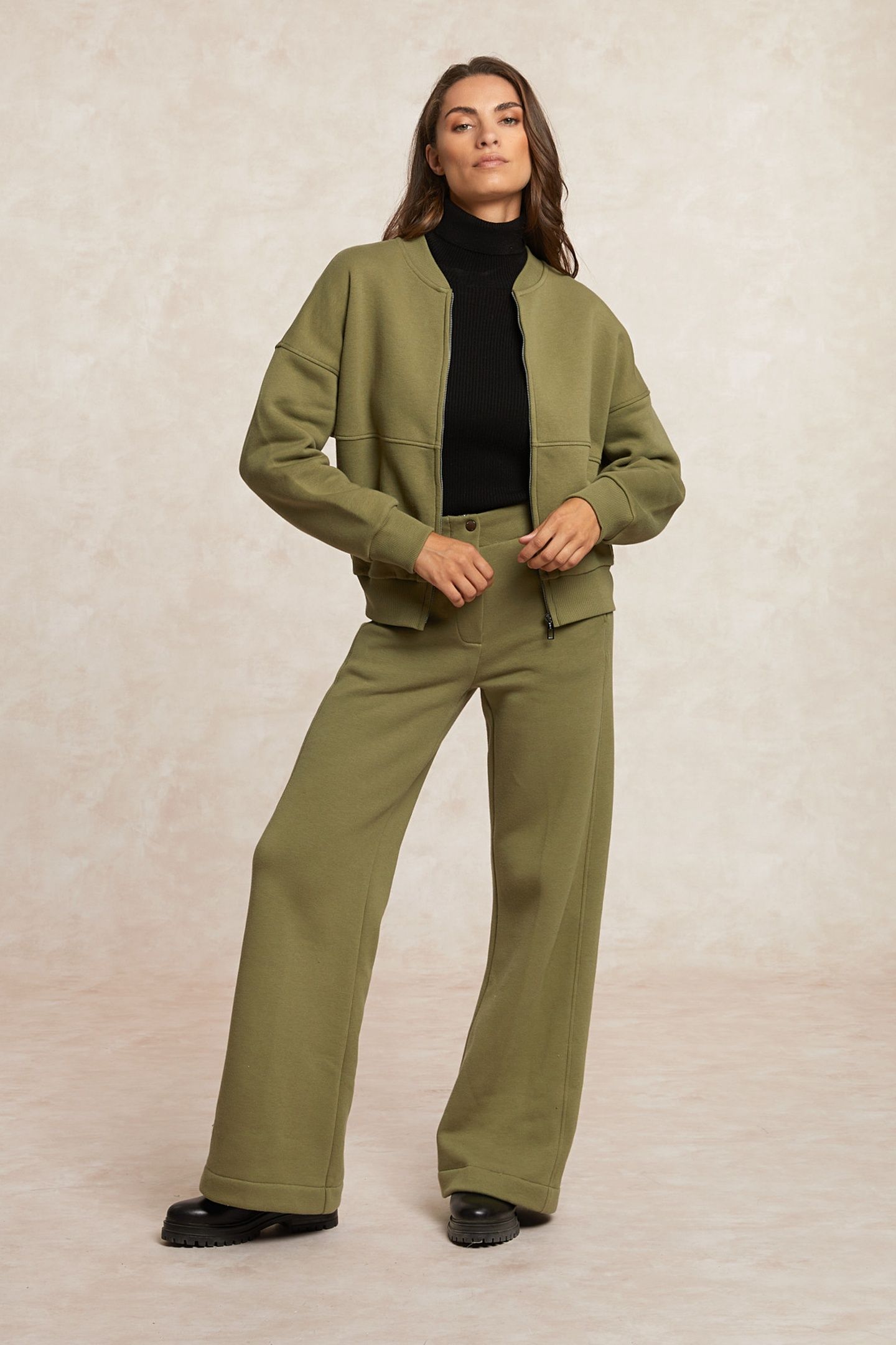 FLEECE PANTS MOSS GREEN 1