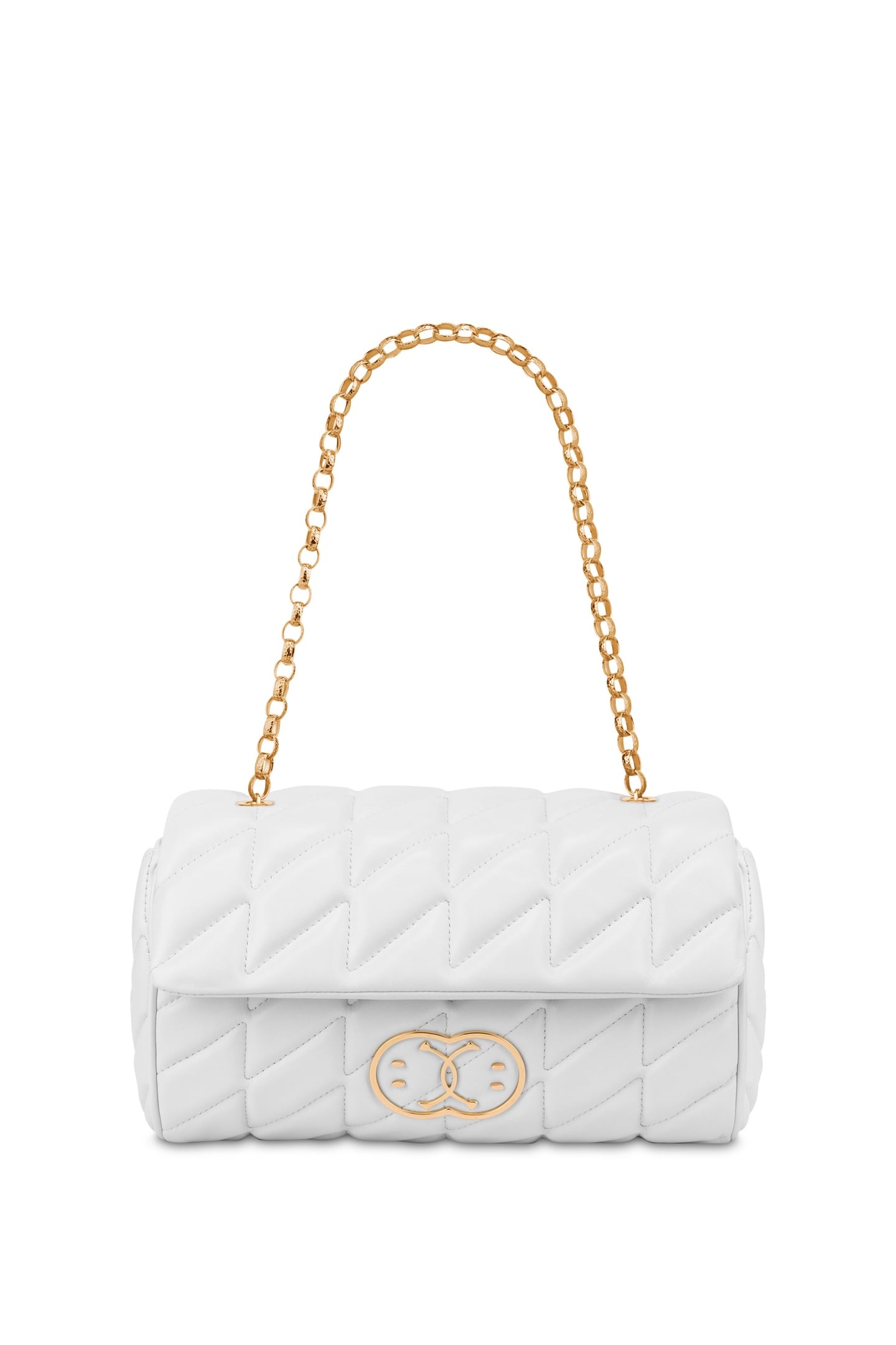DOUBLE SMILEY® QUILTED SHOULDER BAG WHITE 1
