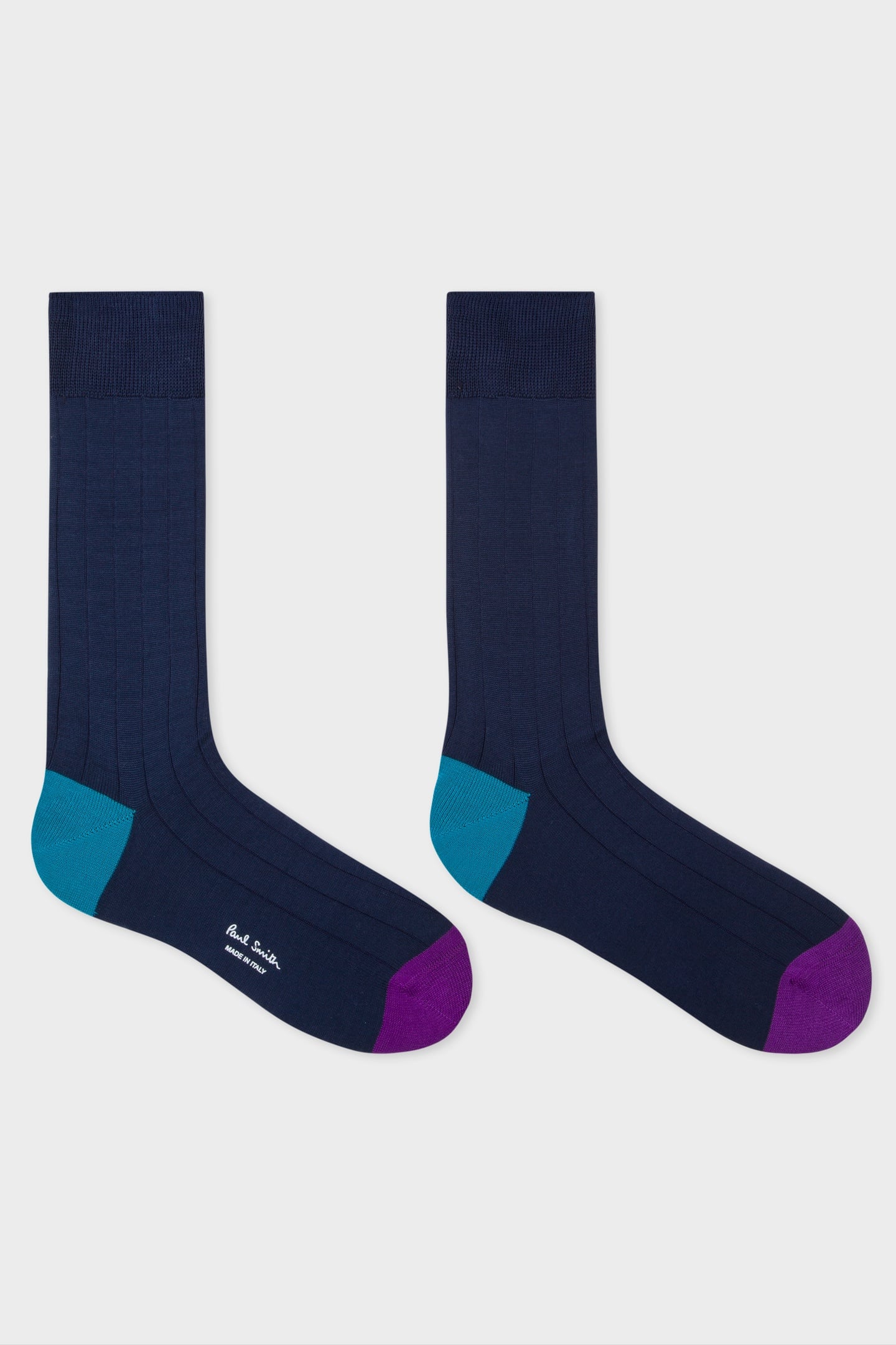 MEN SOCK PLAIN CONTRAST NAVY 1