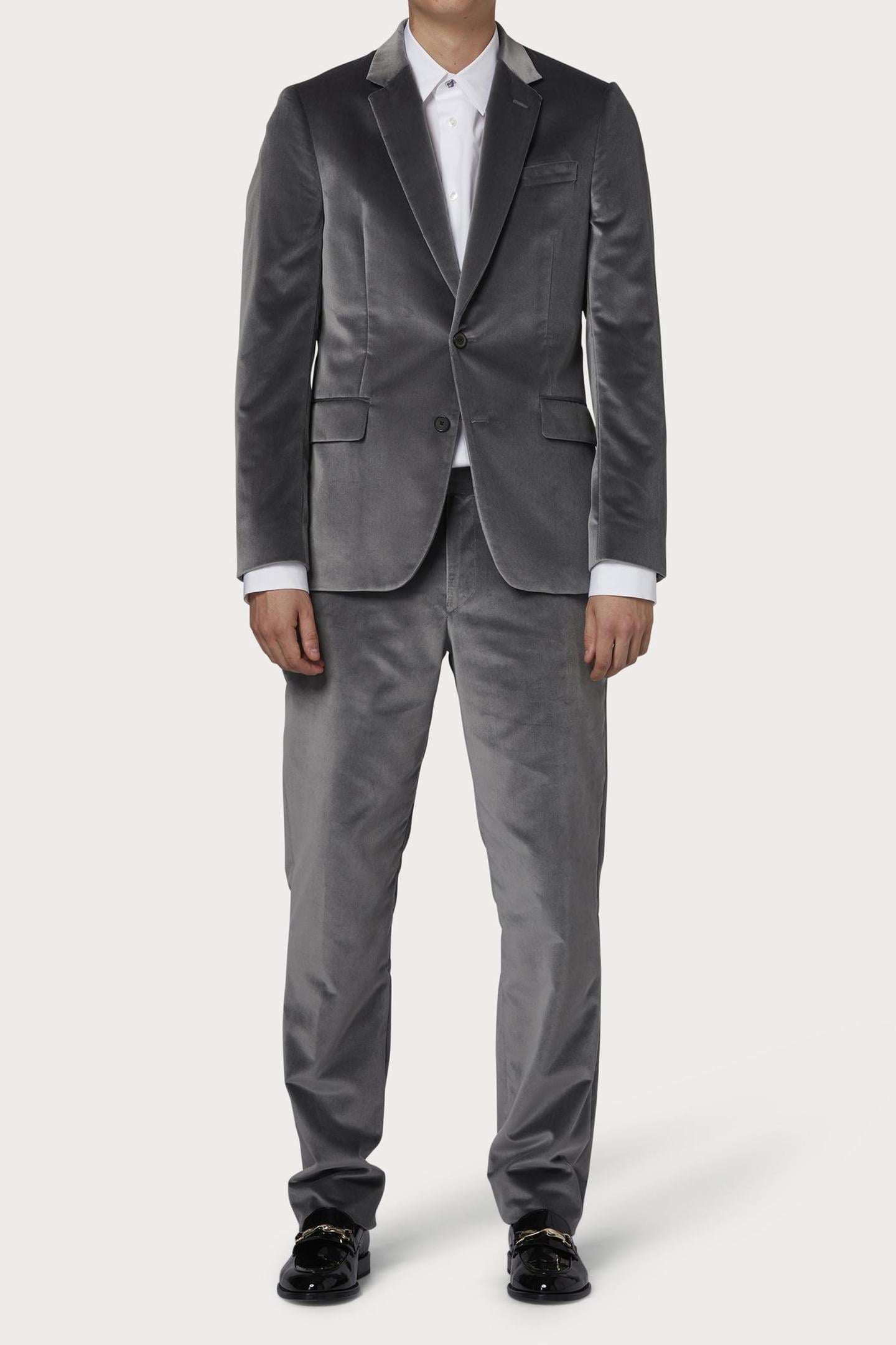 MENS TAILORED FIT 2 BUTTON SUIT SLATE 1