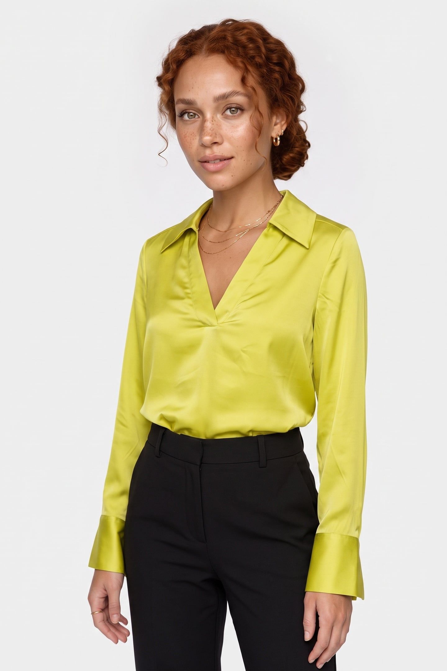 LA VERA SILK SHIRT YELLOW 1