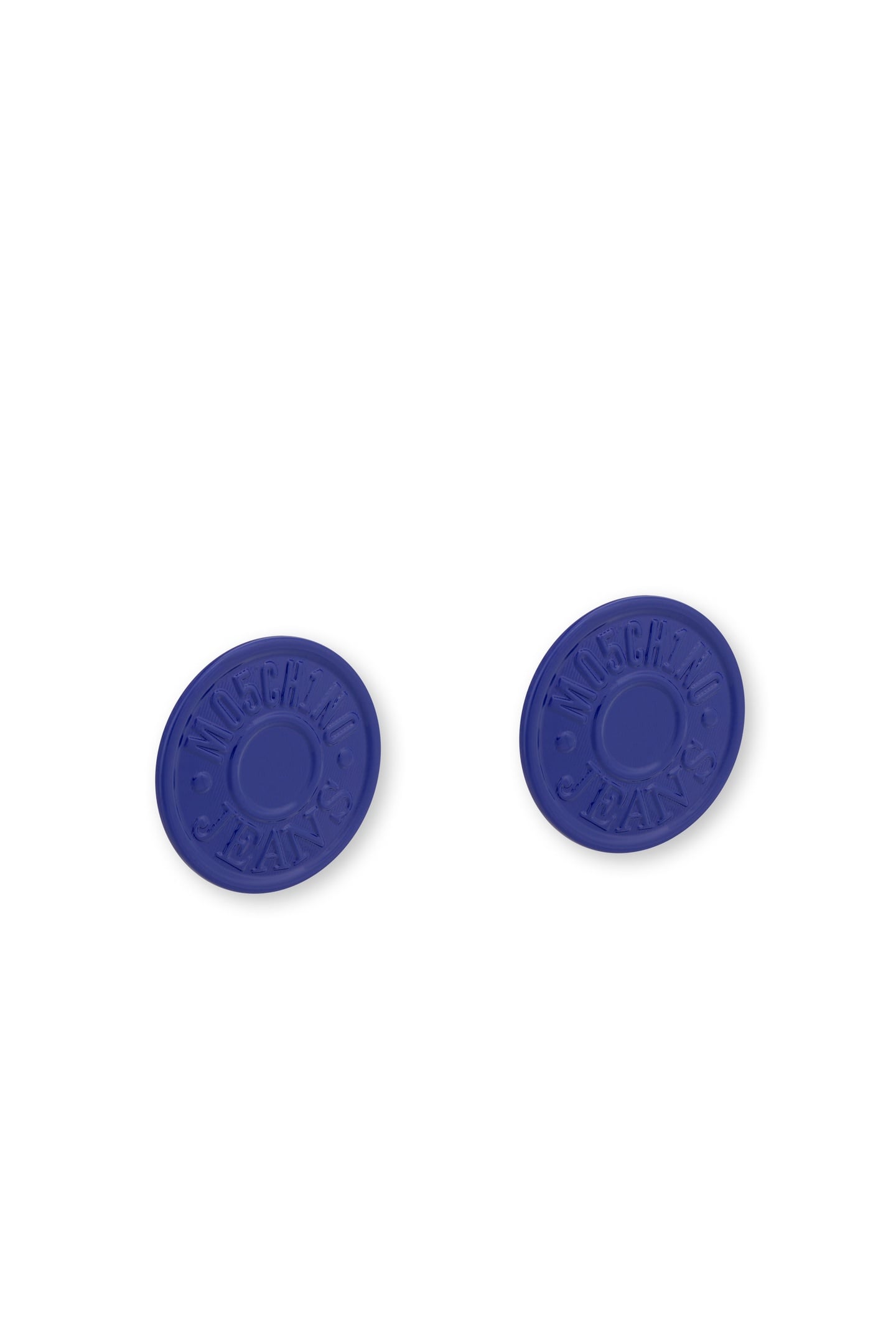 MOSCHINO JEANS BUTTON EARRINGS BLUE 2