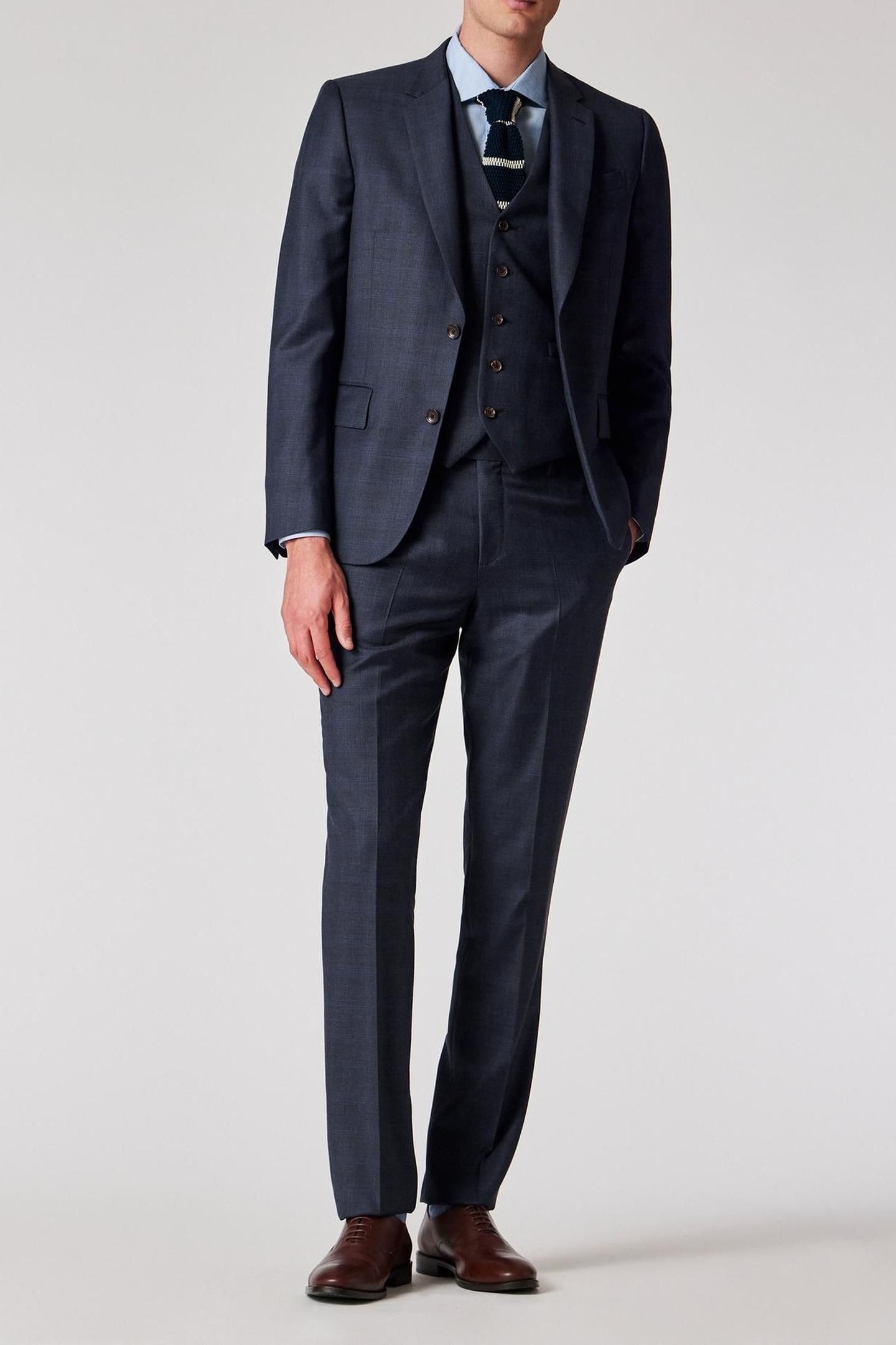 MENS TAILORED FIT 3PC 2 BUTTON SUIT VERY DARK NAVY 2