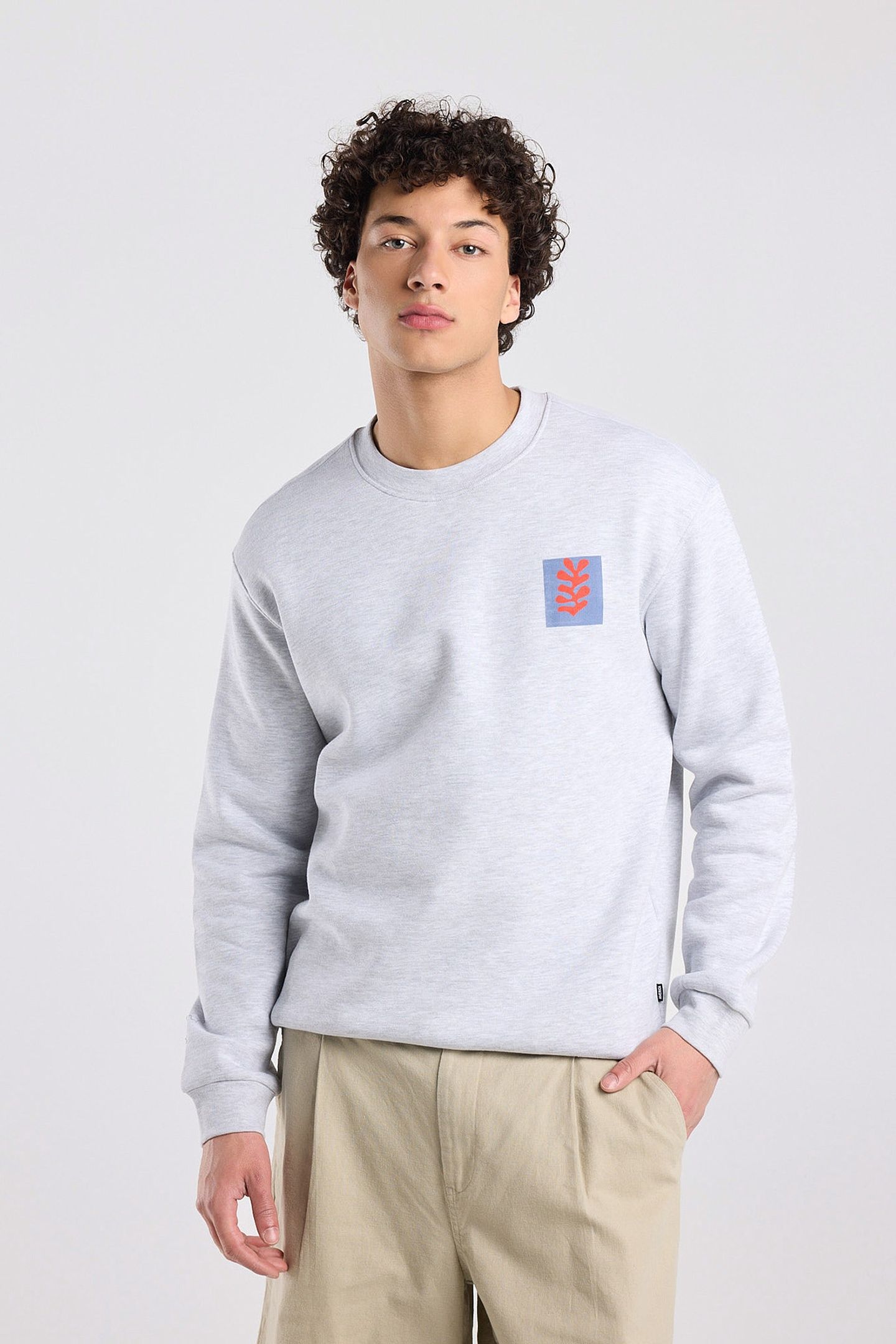 SHELDON CREW LIGHT GREY MELANGE 1