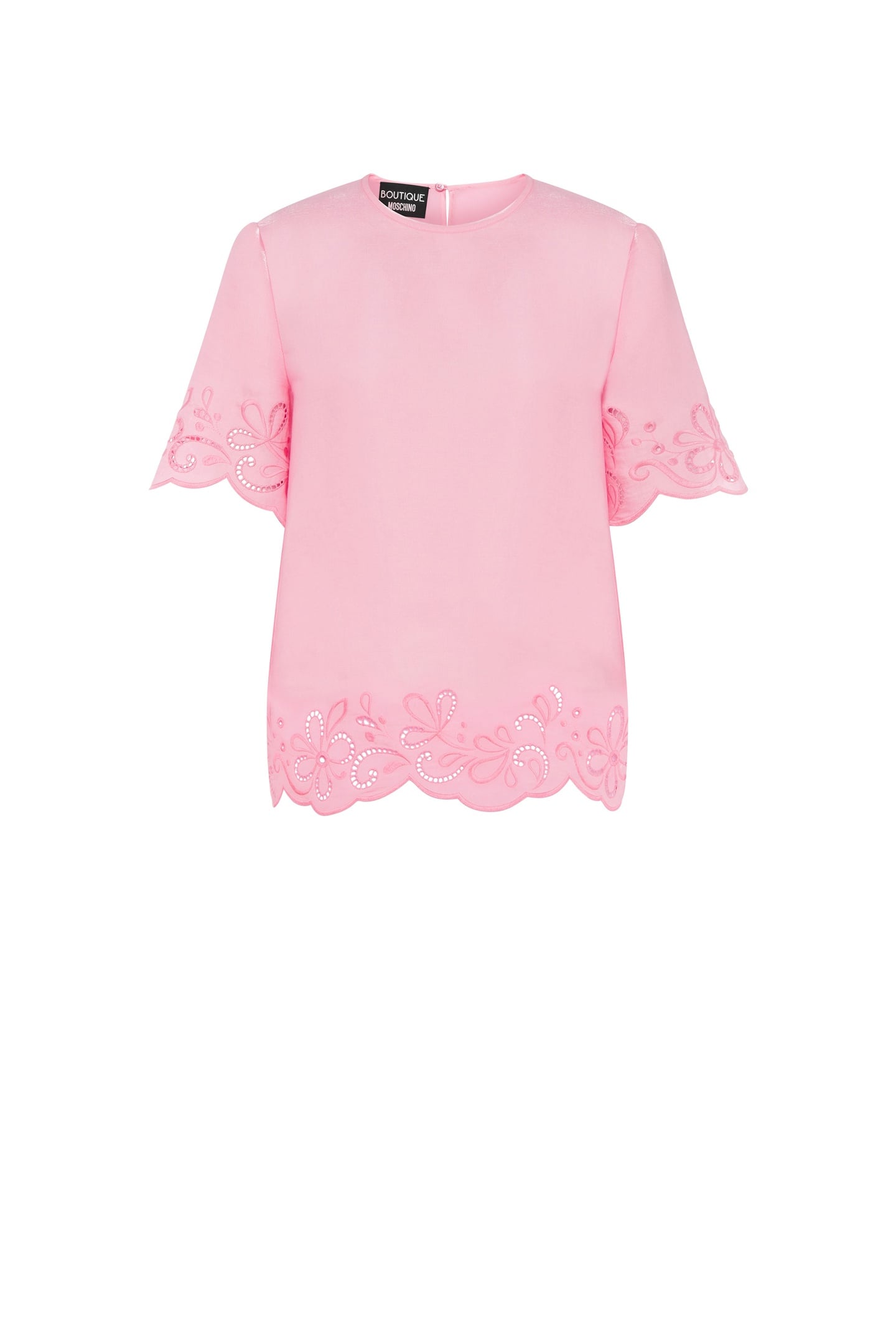 AJOUR NYLON AND VISCOSE BLOUSE PINK 3