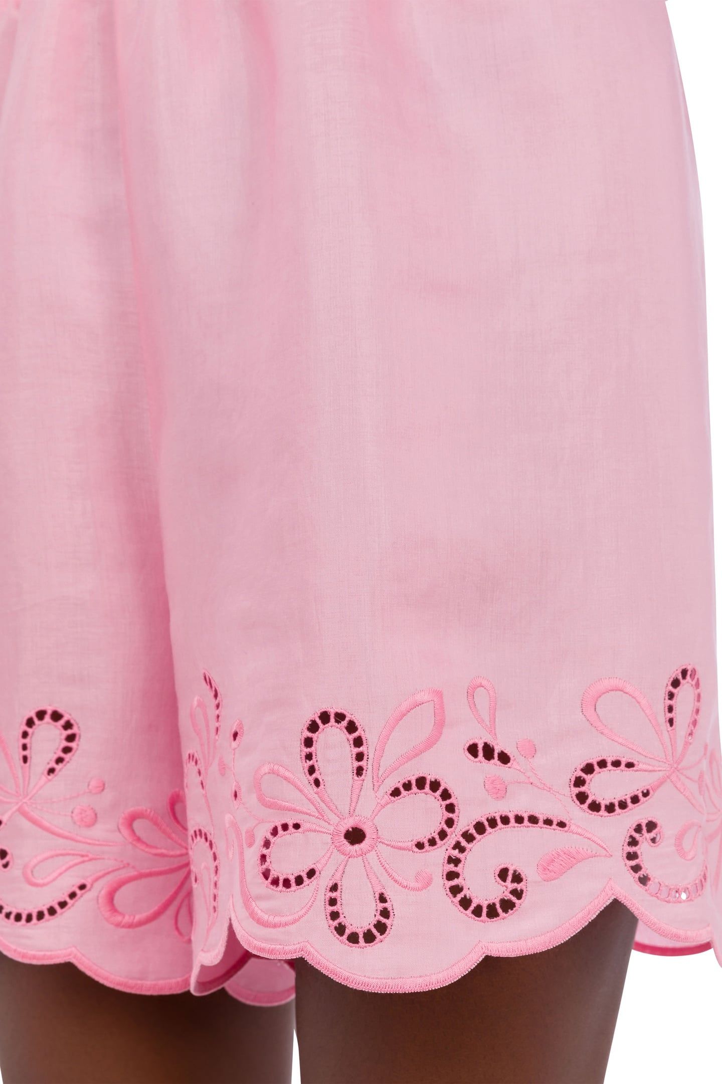 AJOUR NYLON AND VISCOSE SHORTS PINK 4