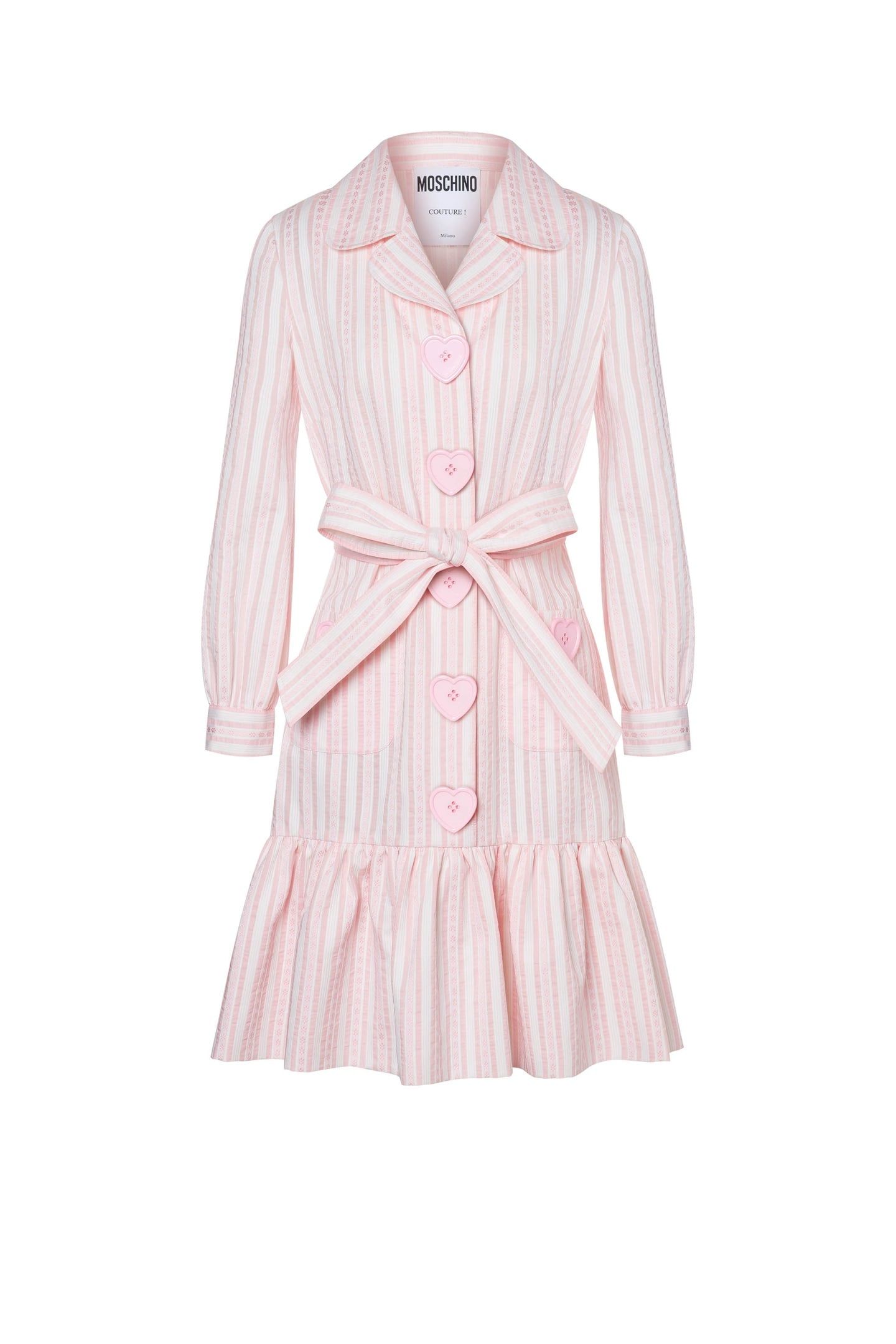 HEART BUTTONS JACQUARD STRIPED DRESS PINK 3