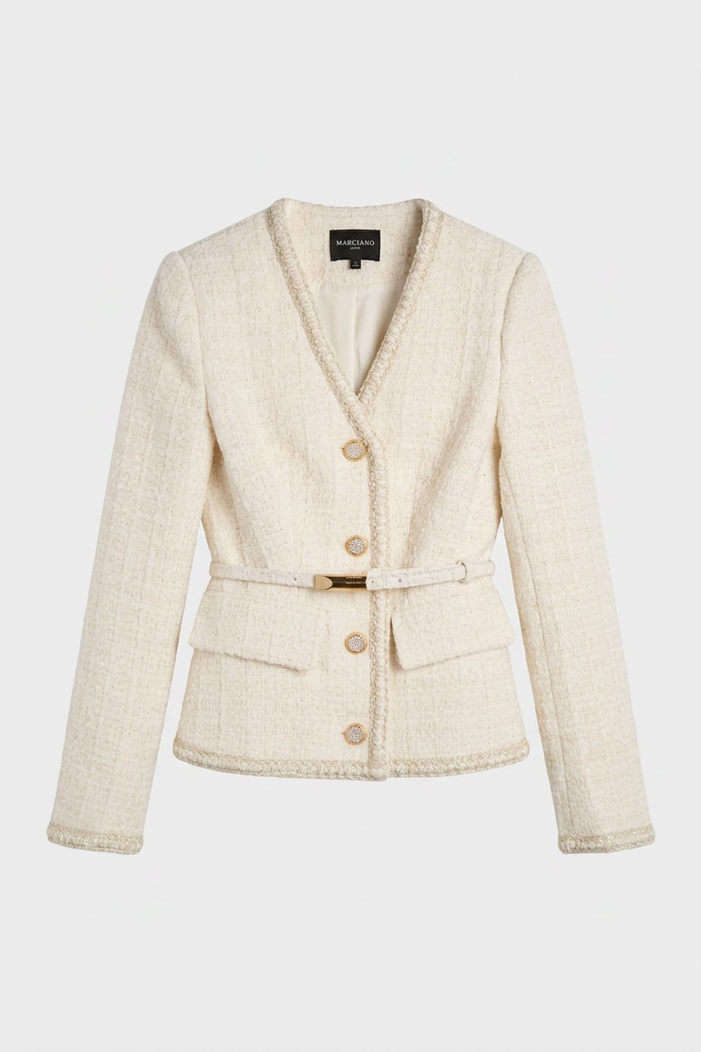 SUE BELTED BLAZER MACADAMIA MULTI 3