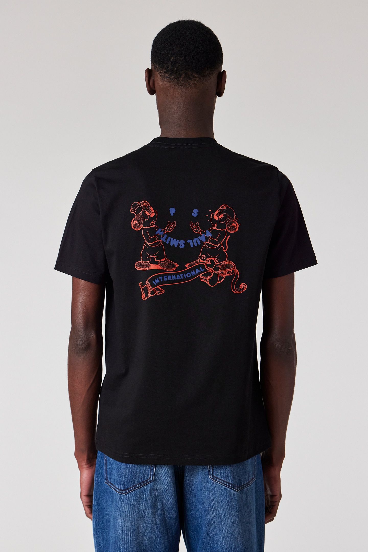 MENS REG FIT SS T SHIRT INTERNATIONAL BLACK 4
