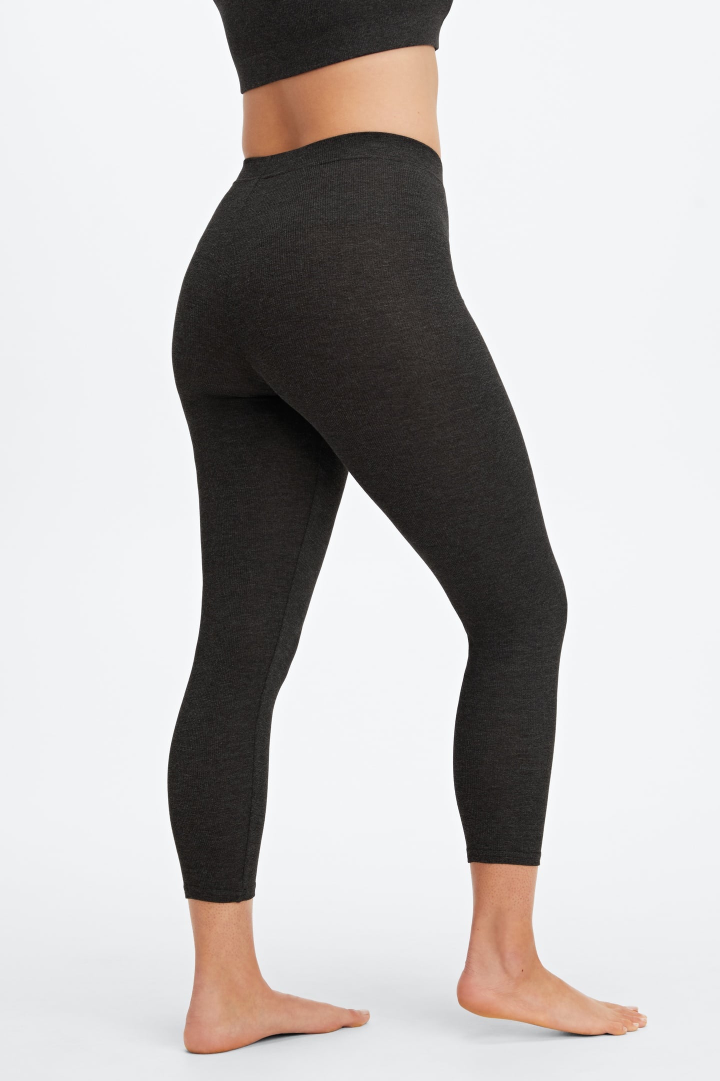 RESTOREKNIT HIGH-WAISTED 7/8 LEGGING BLACK HEATHER 4