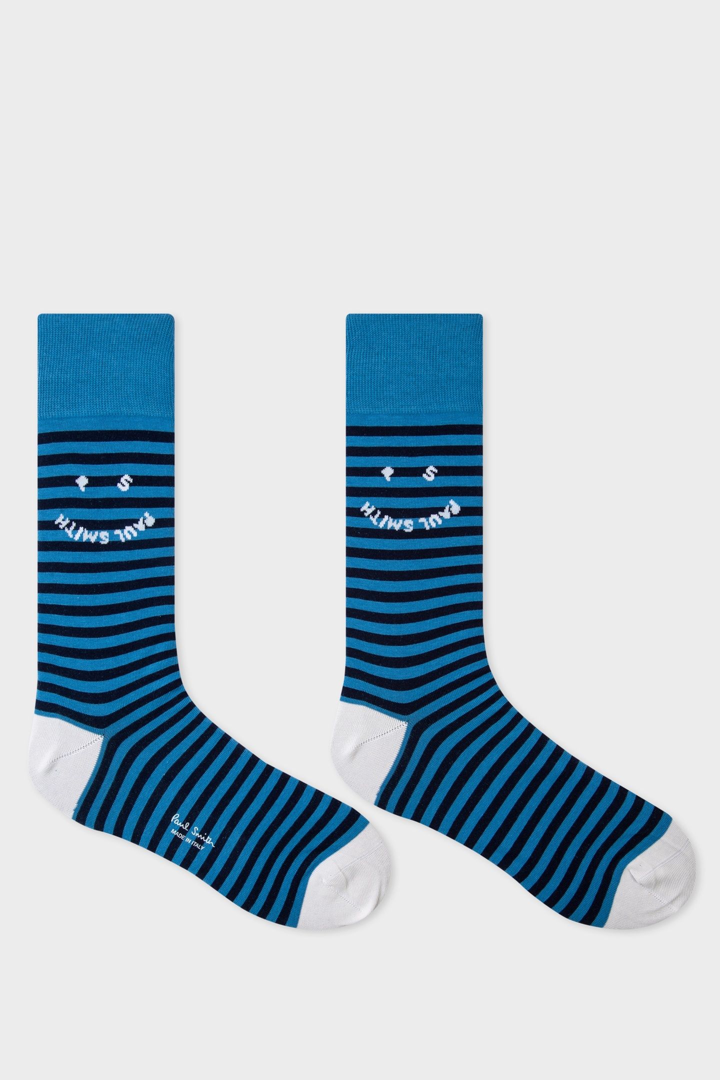 MEN SOCK HAPPY STRIPE TURQUOISE 2
