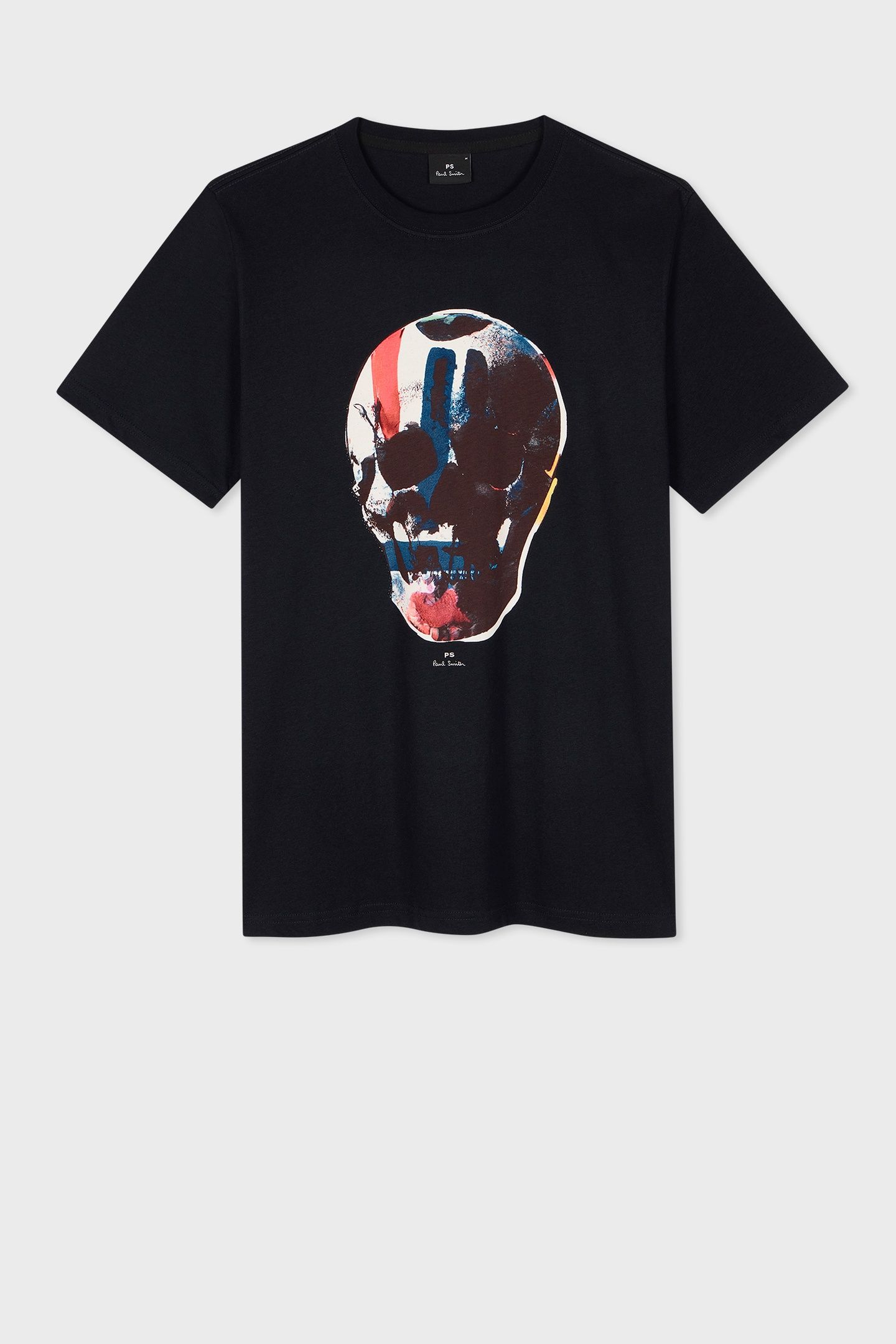 MENS REG FIT SS T SHIRT SKULL RED BLUE VERY DARK NAVY 4