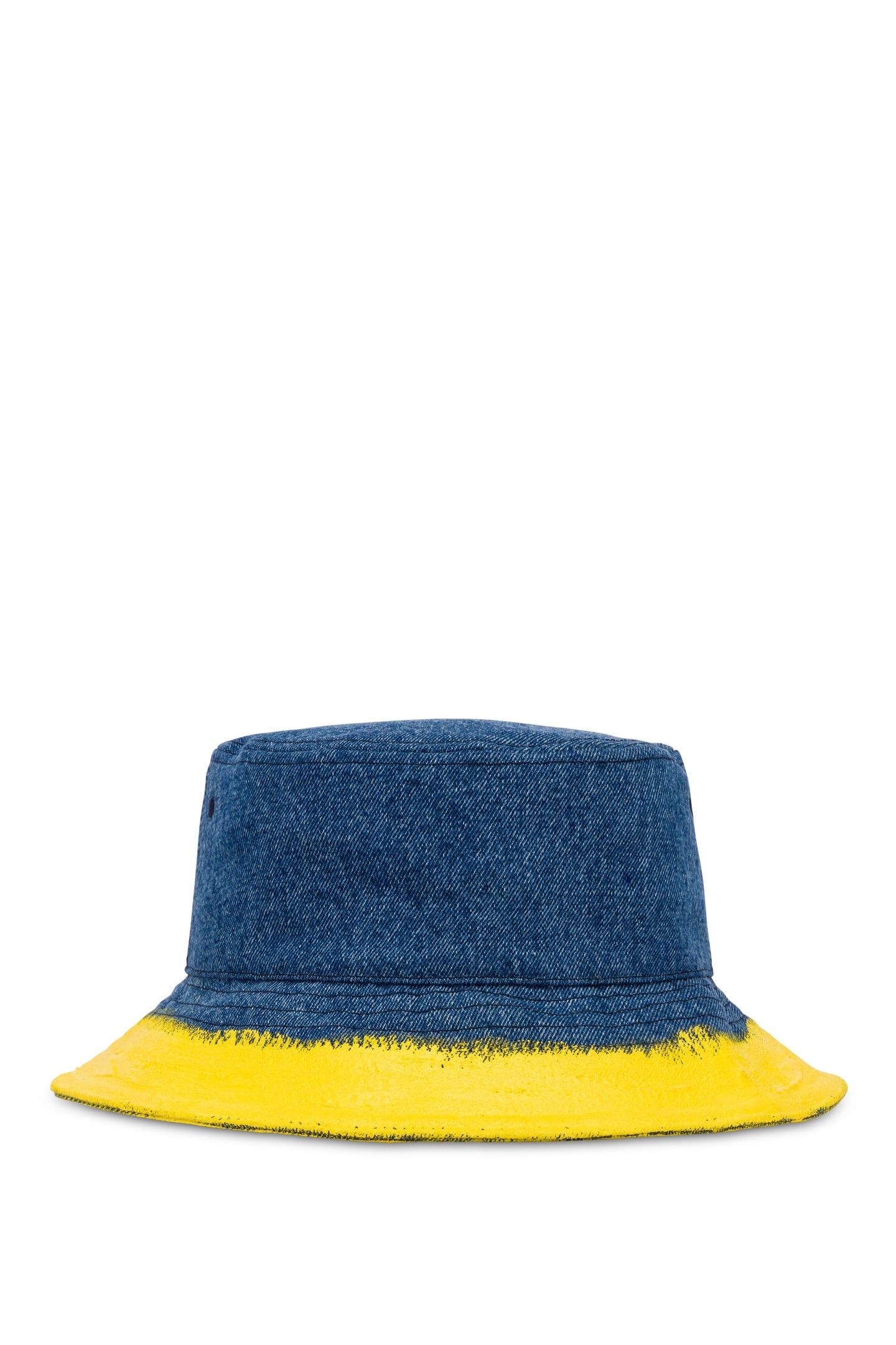 BUCKET HAT IN DENIM MOSCHINO PAINT BLUE 2