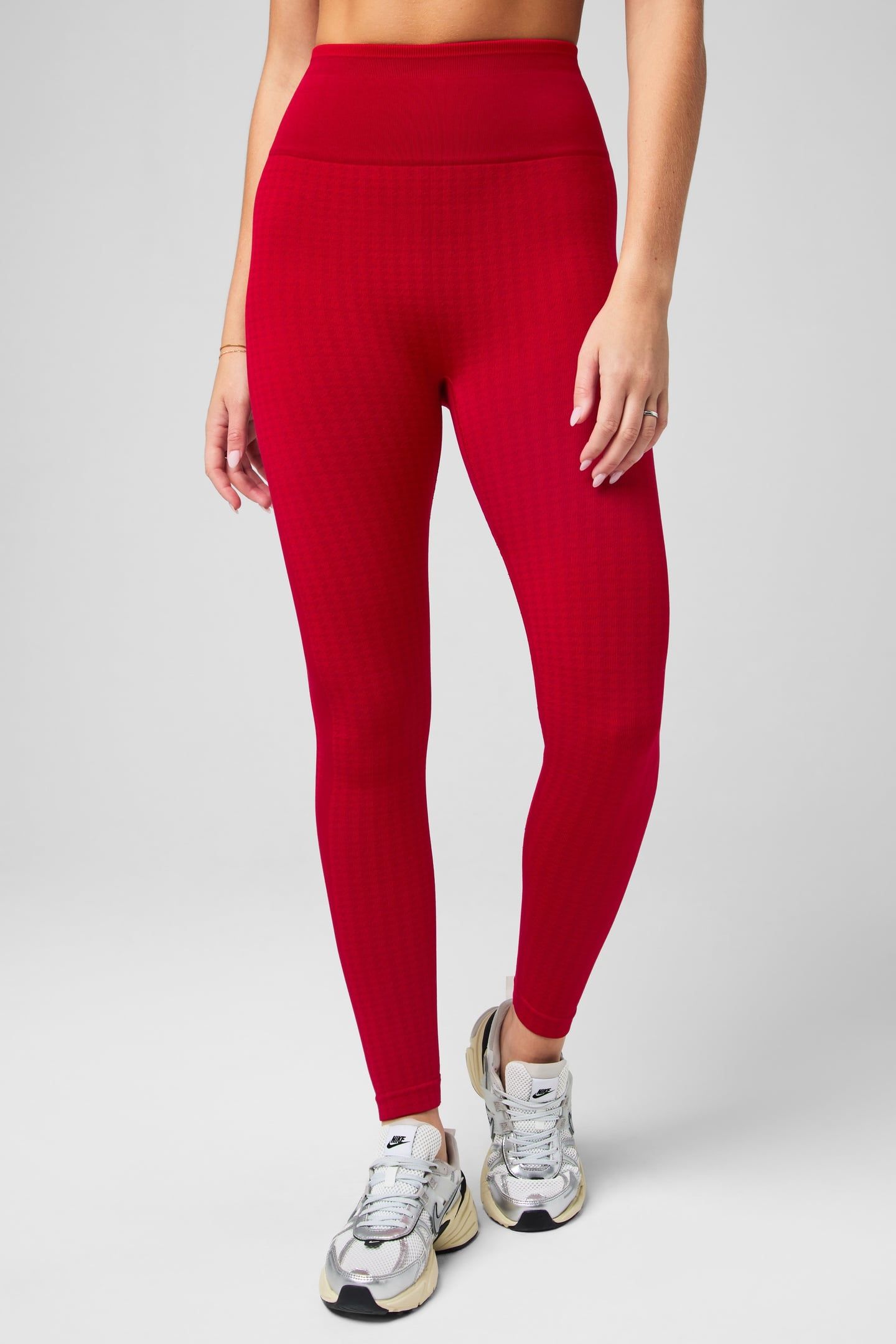 SEAMLESS HIGH-WAISTED HOUNDSTOOTH LEGGING HOLLY BERRY/HEATED 2