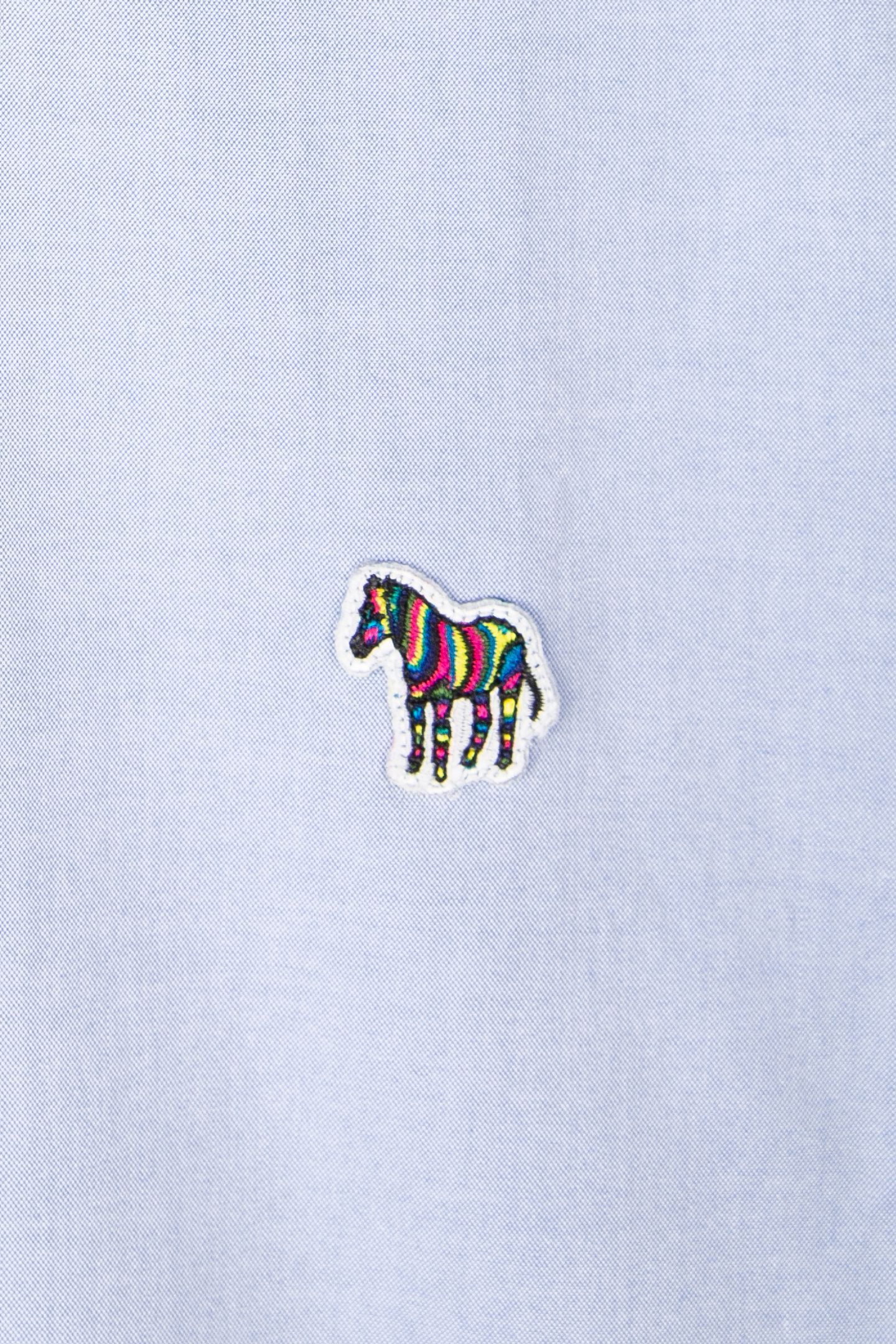 MENS LS TAILORED BD SHIRT ZEBRA BADGE PETROL BLUE 3