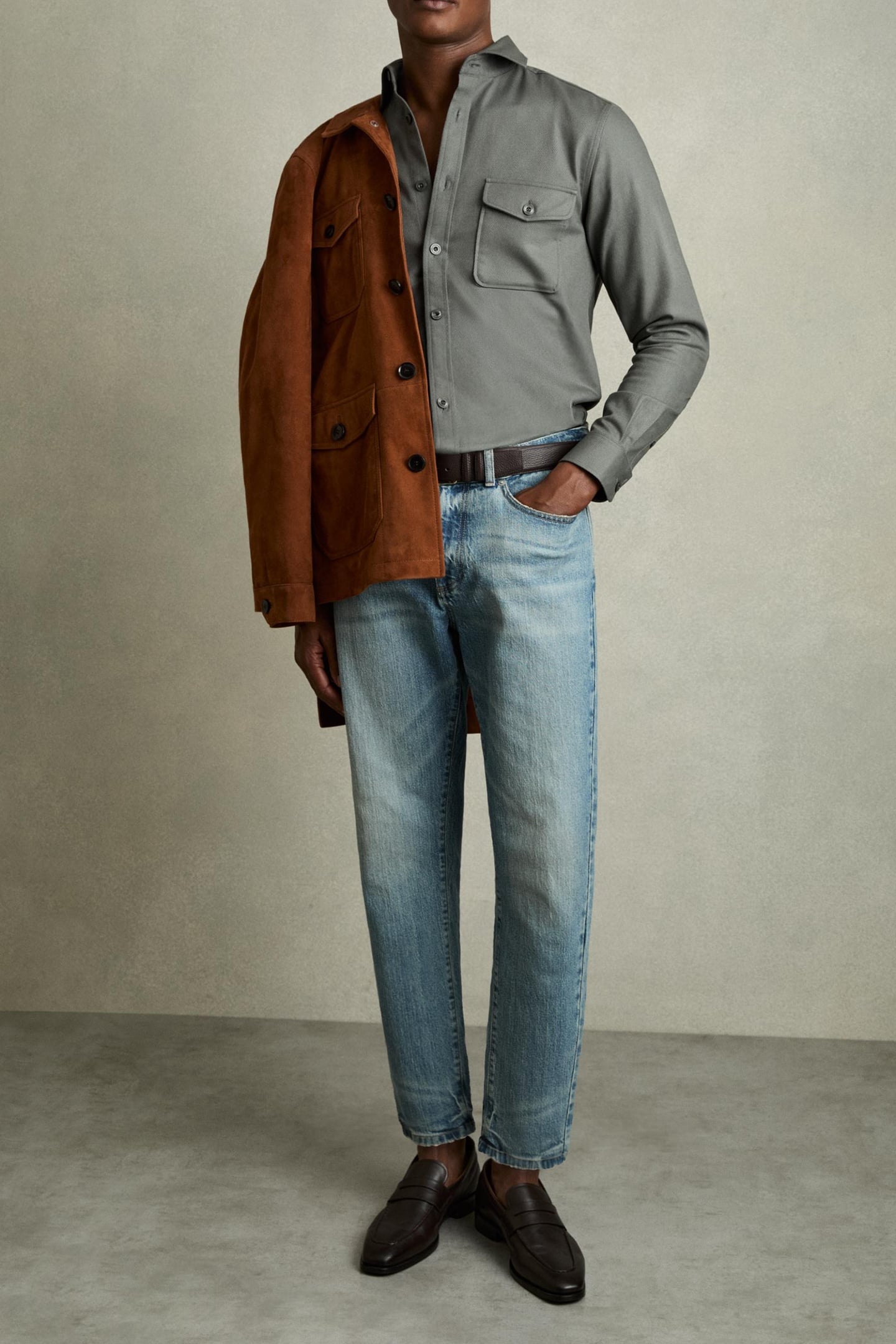 LS TWIN POCKET TEXTURED OVERSHIRT SAGE 3