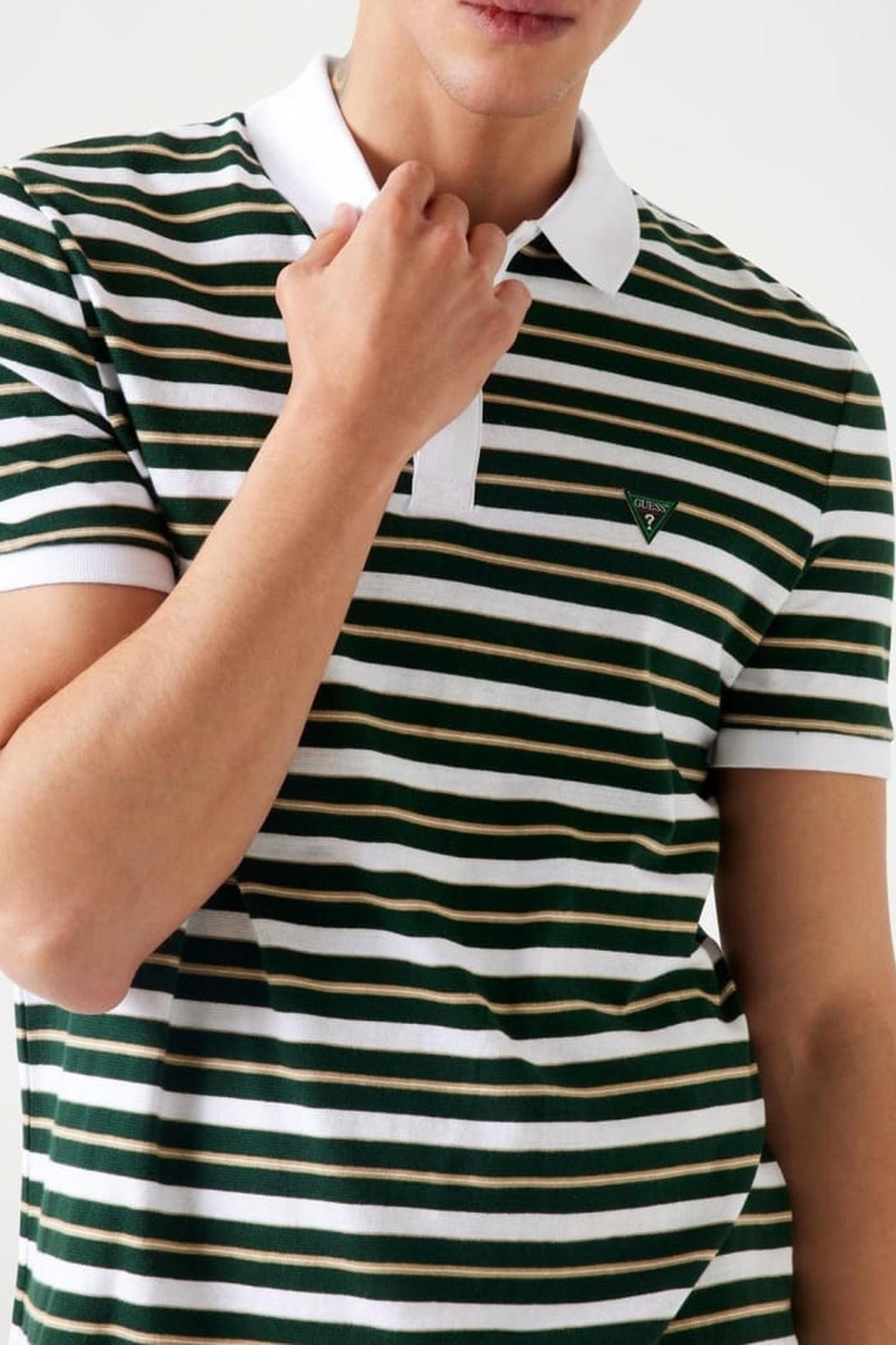 YARN DYE STRIPED SS WHITE / ALPINE STRIP 7