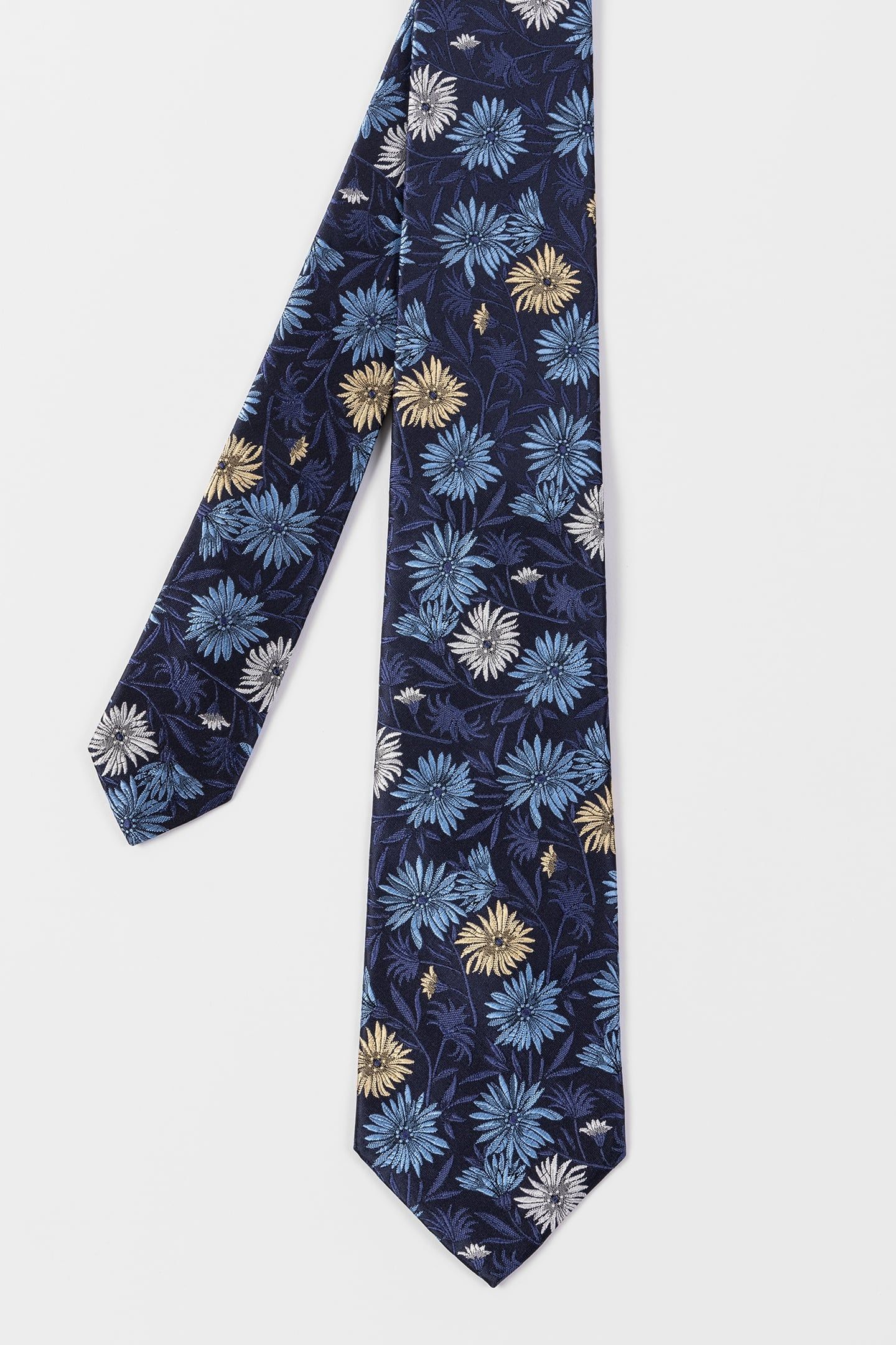 MEN TIE FLOWERS VERY DARK NAVY 3