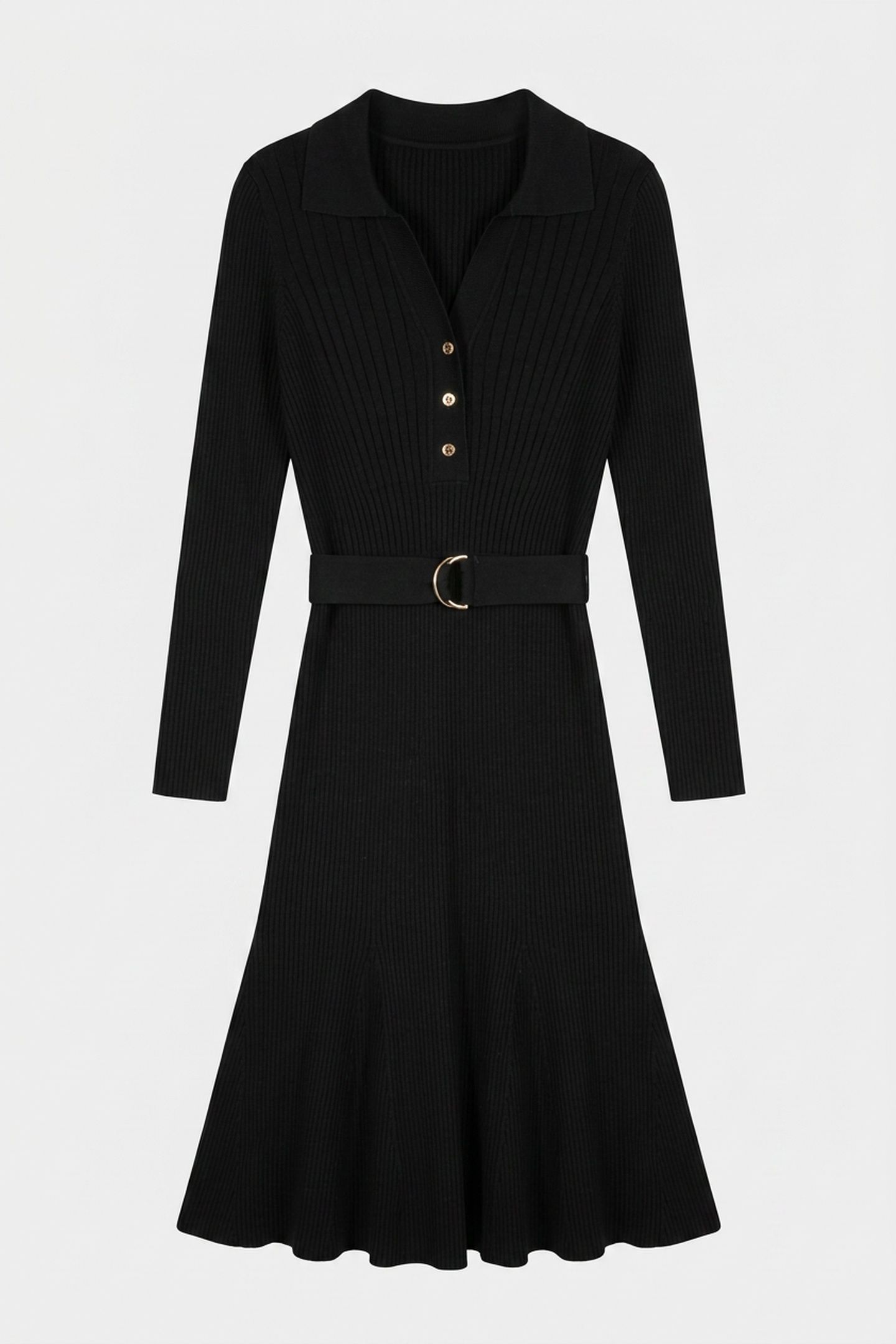 AGATHE POLO LS DRESS JET BLACK A996 3
