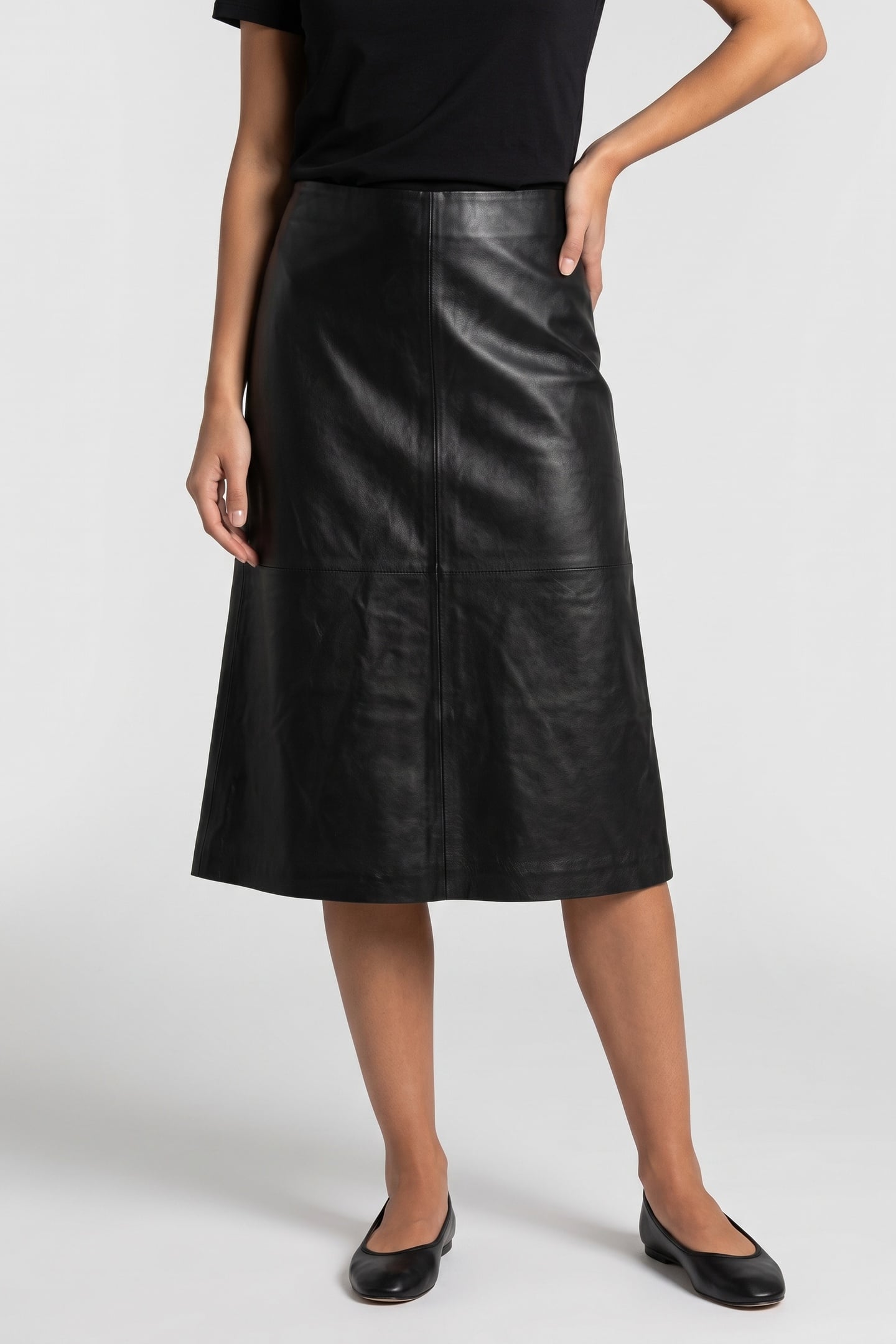ES ESRA LEATHER SKIRT BLACK 1