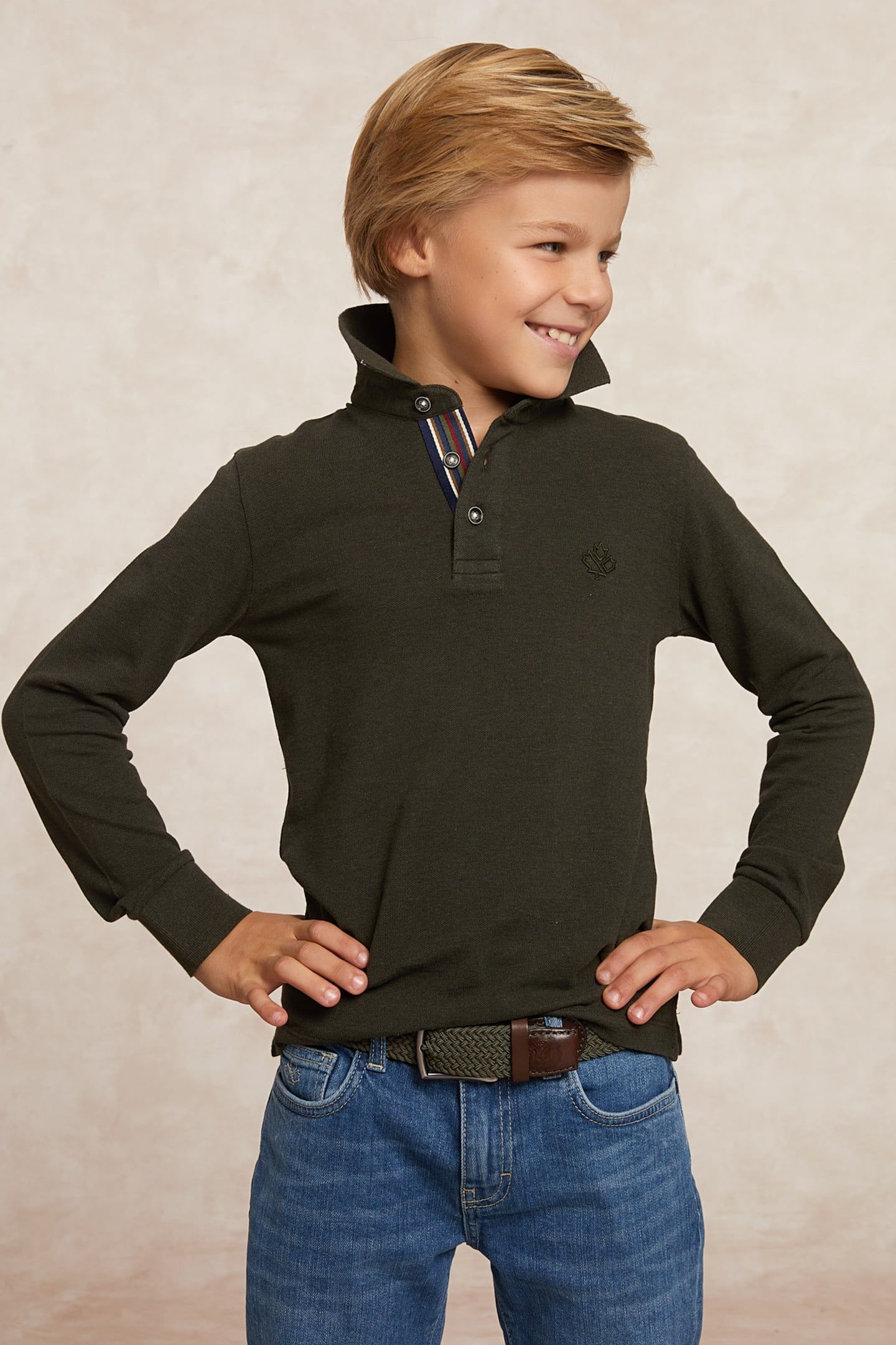 CUSTOM FIT FANCY PIQUE POLO OLIVE MIX 3