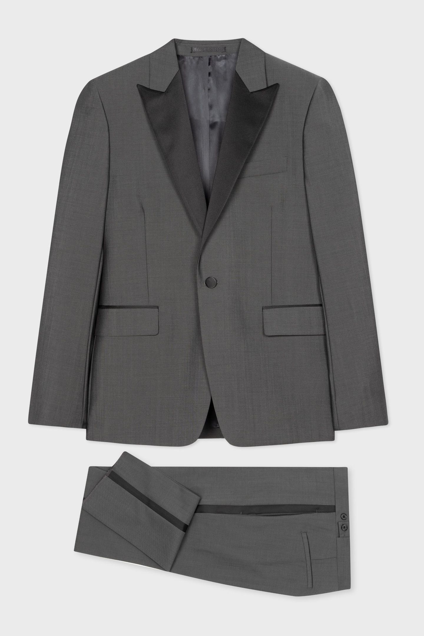 MENS TAILORED FIT 1BTN EVENING SUIT SLATE 4