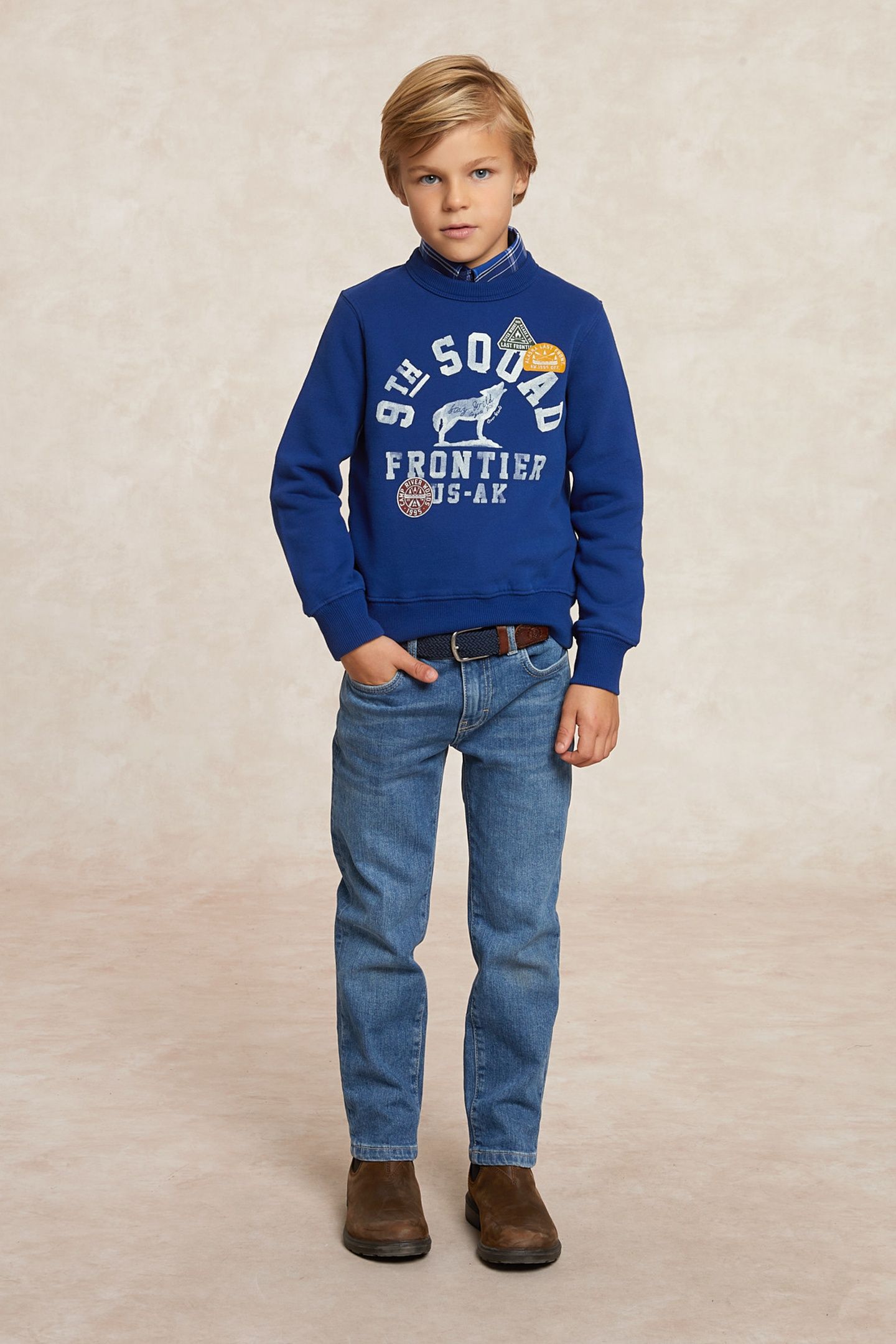 FANTASY FLEECE CREW NECK SWEATER BLUE BEARD 1