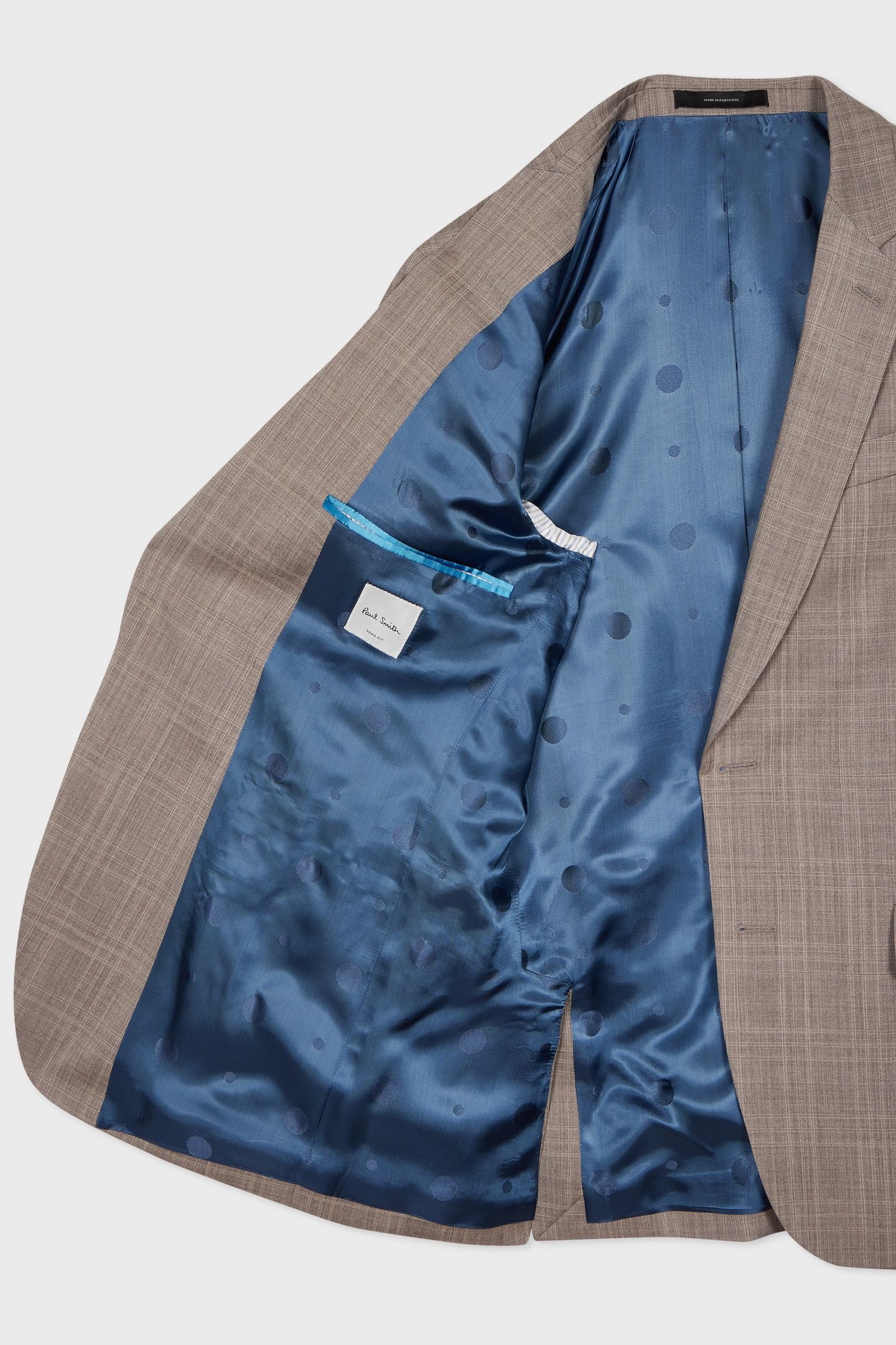 MENS TAILORED FIT 2 BUTTON SUIT GREY BEIGE 7
