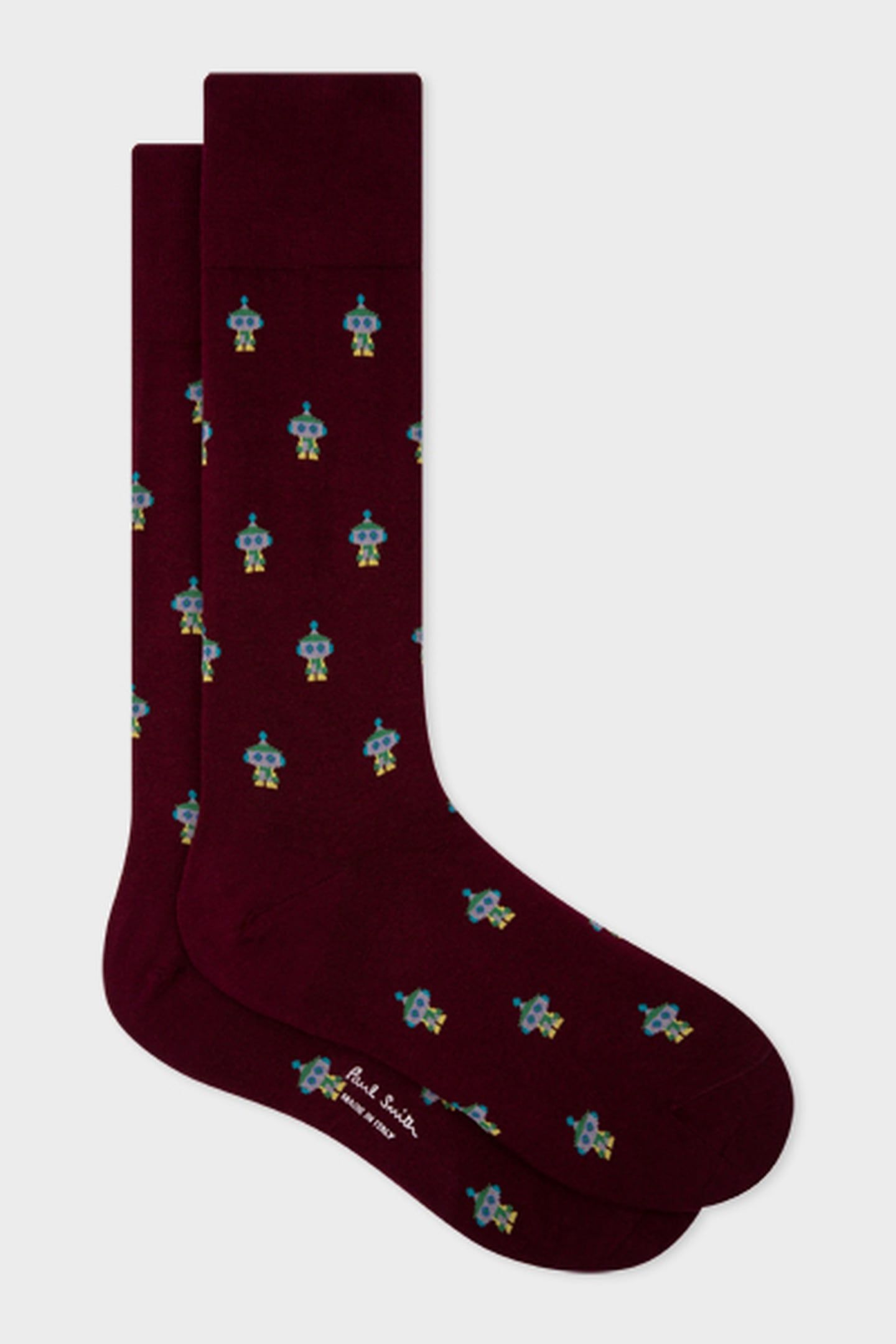 MEN SOCK YEN ROBOTS BURGUNDY/ BORDE 4