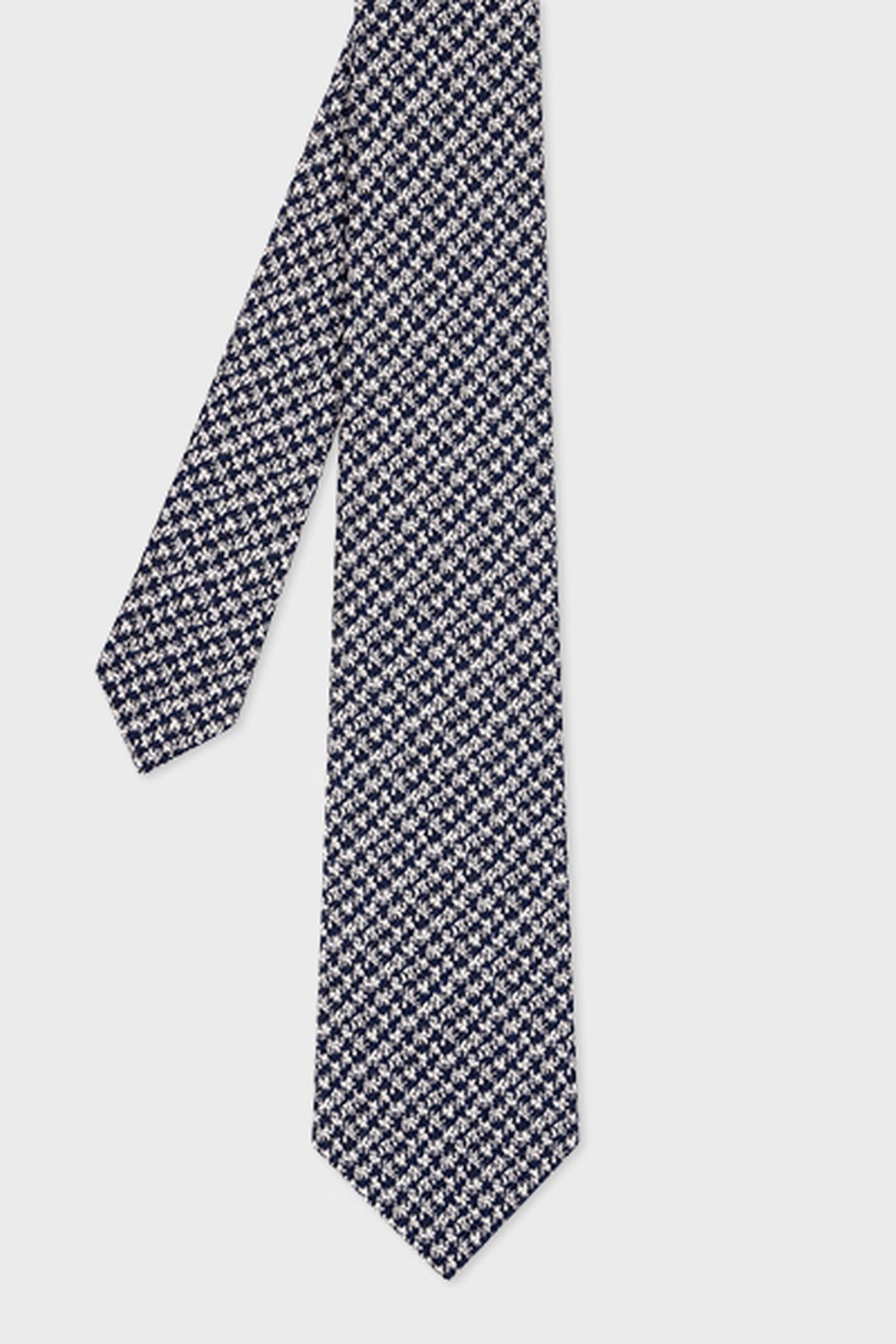 MEN TIE CHECK NAVY 1