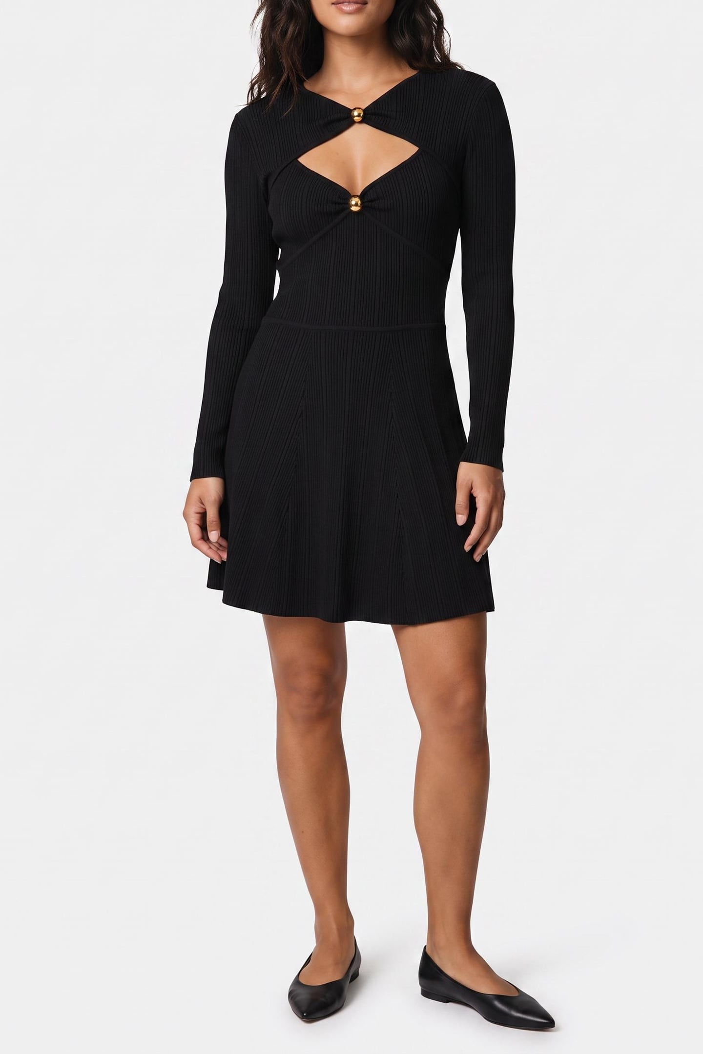KATHLEEN LS RIB DRES JET BLACK A996 1
