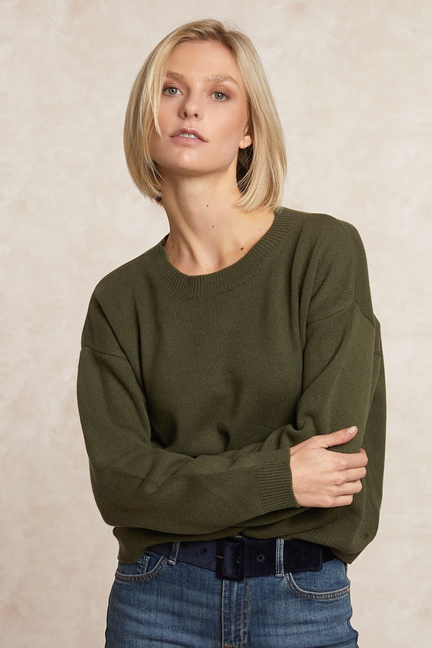 LAMBSWOOLEN CREW NECK SWEATER MOSS GREEN 3