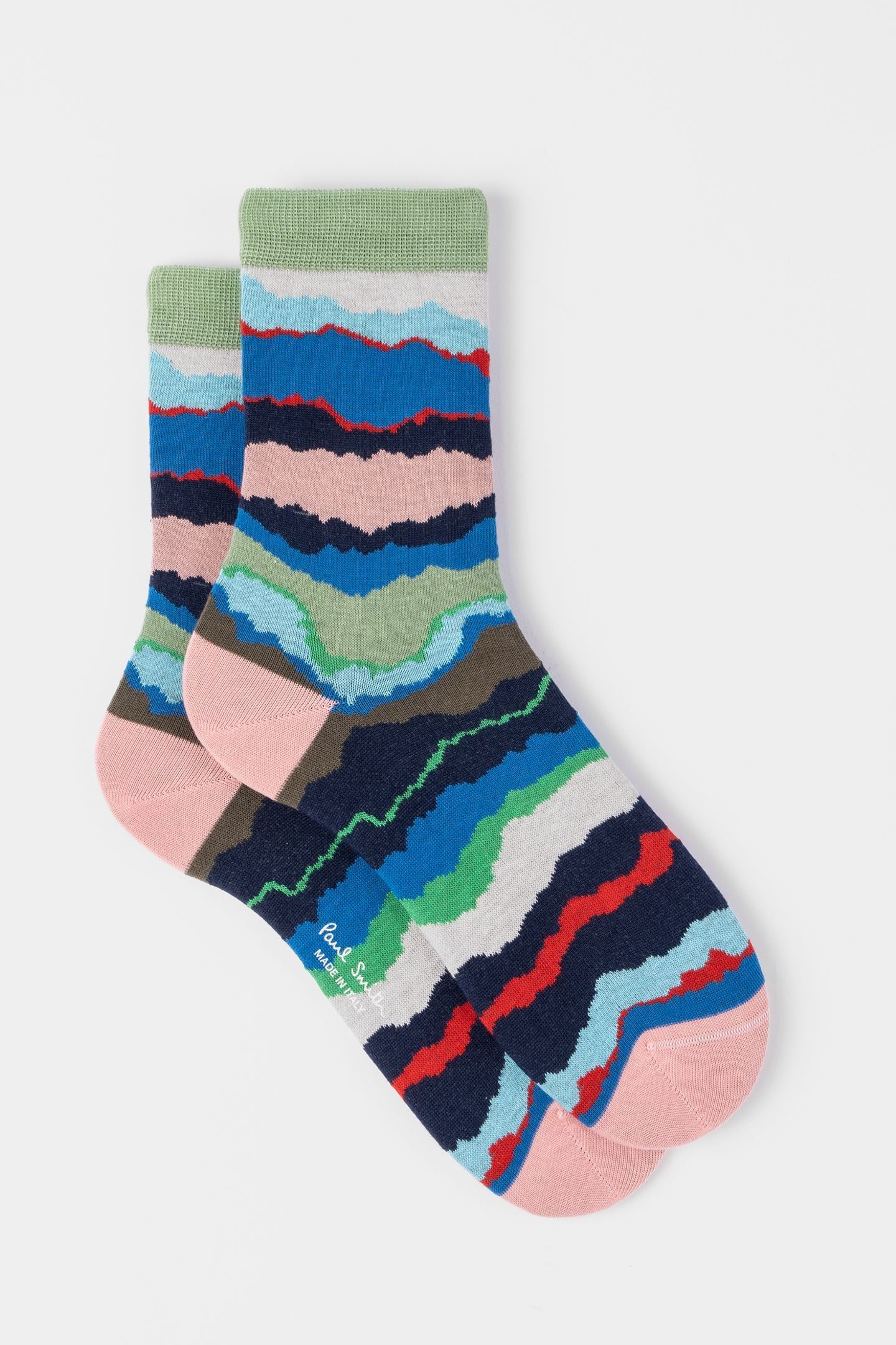 WOMEN SOCK PAPER STRIPE EMERALD GREEN 4