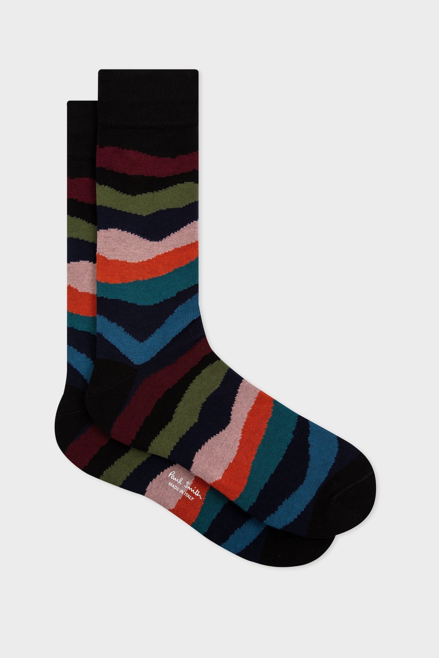 MEN SOCK MOUNTAIN STRIPE BLACK 1