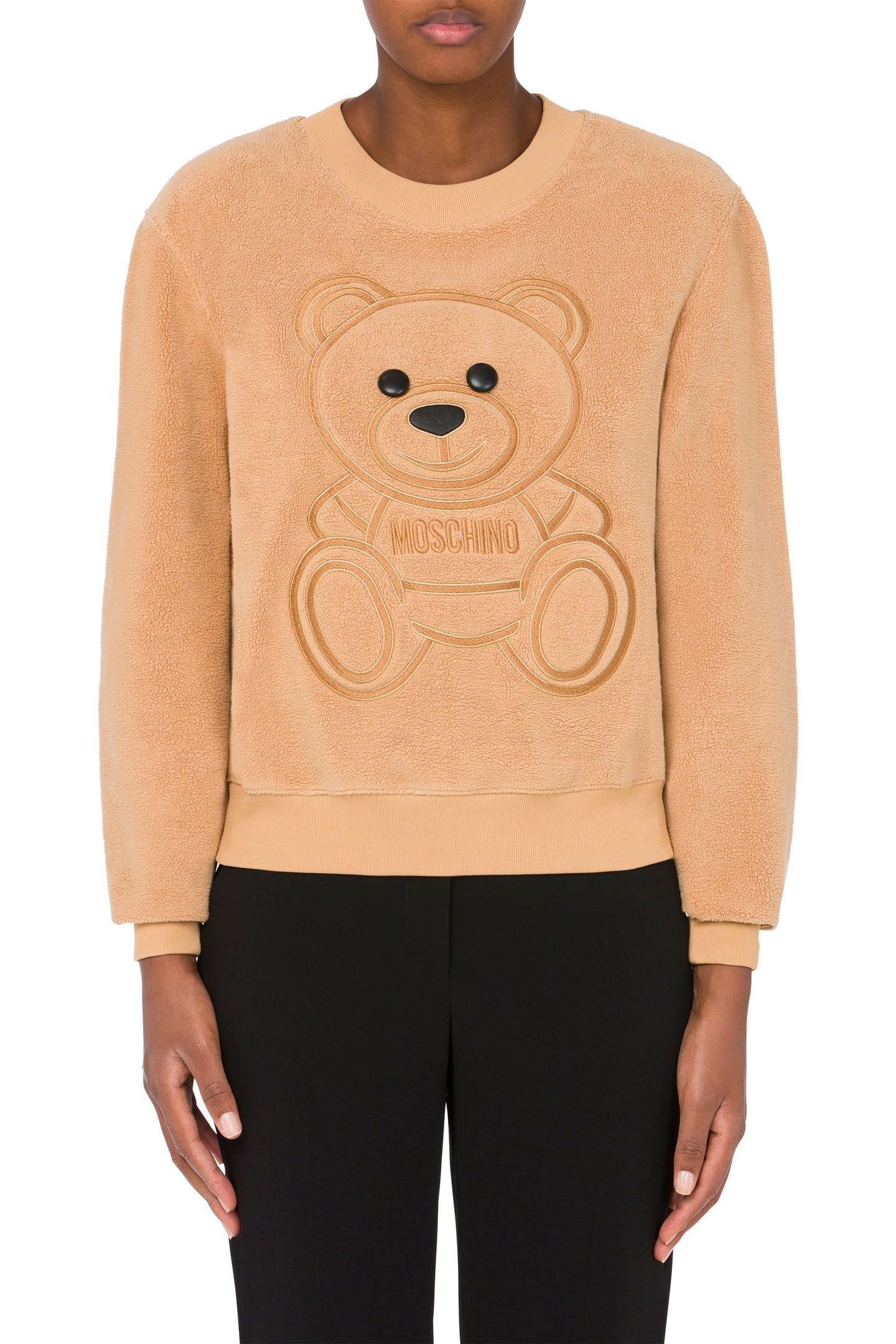 MOSCHINO TEDDY BEAR COTTON SWEATSHIRT BEIGE 1