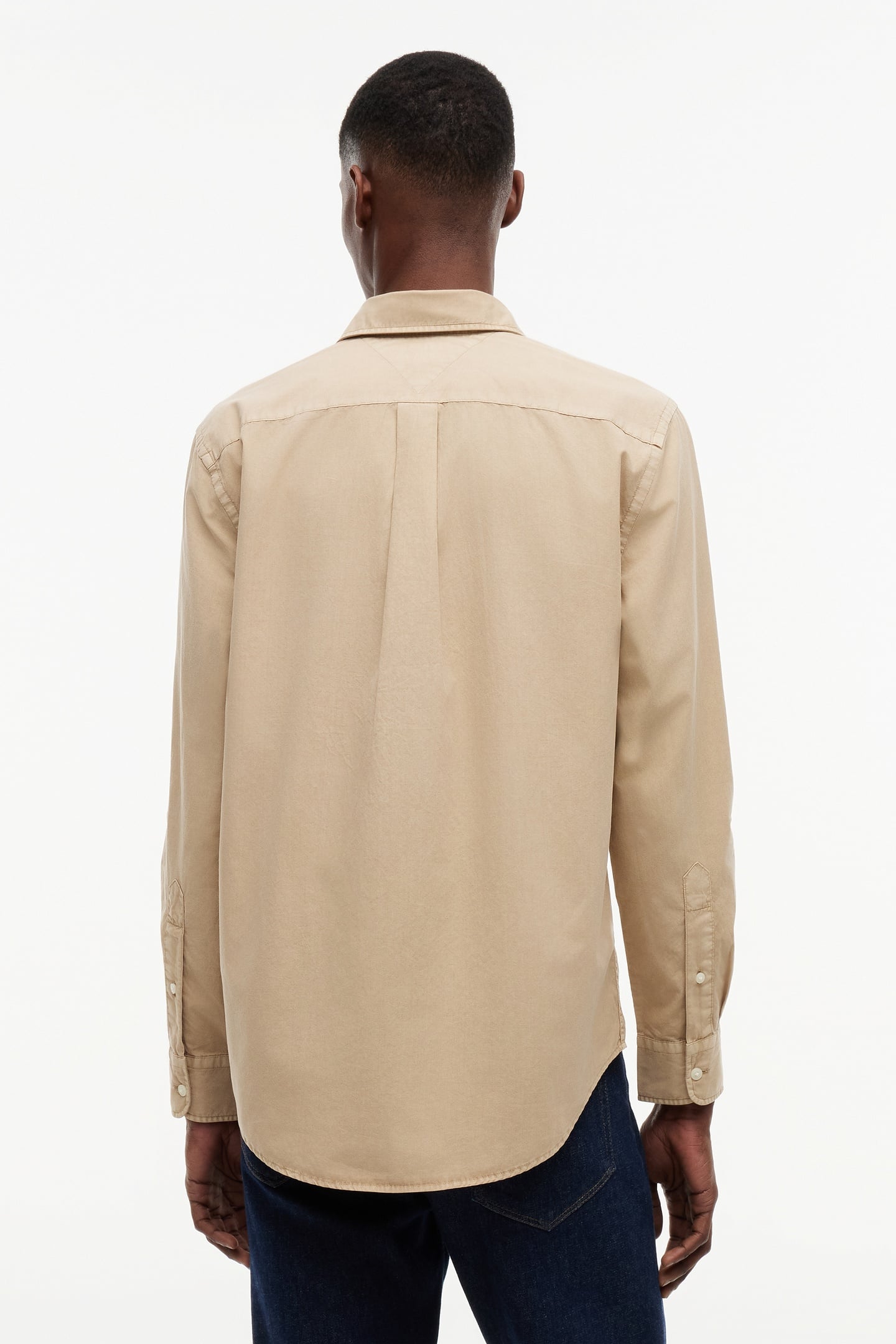 REGULAR FIT WASHED POPLIN SHIRT SANDALWOOD 3