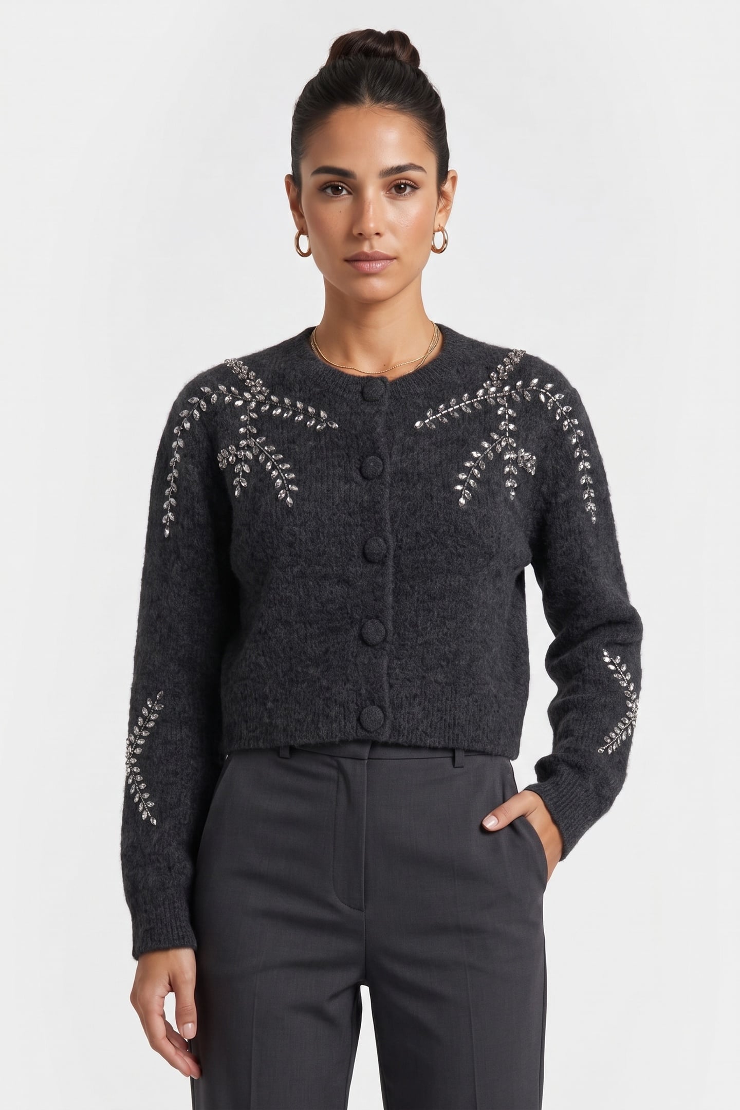 X KATE CARDIGAN GREY 1