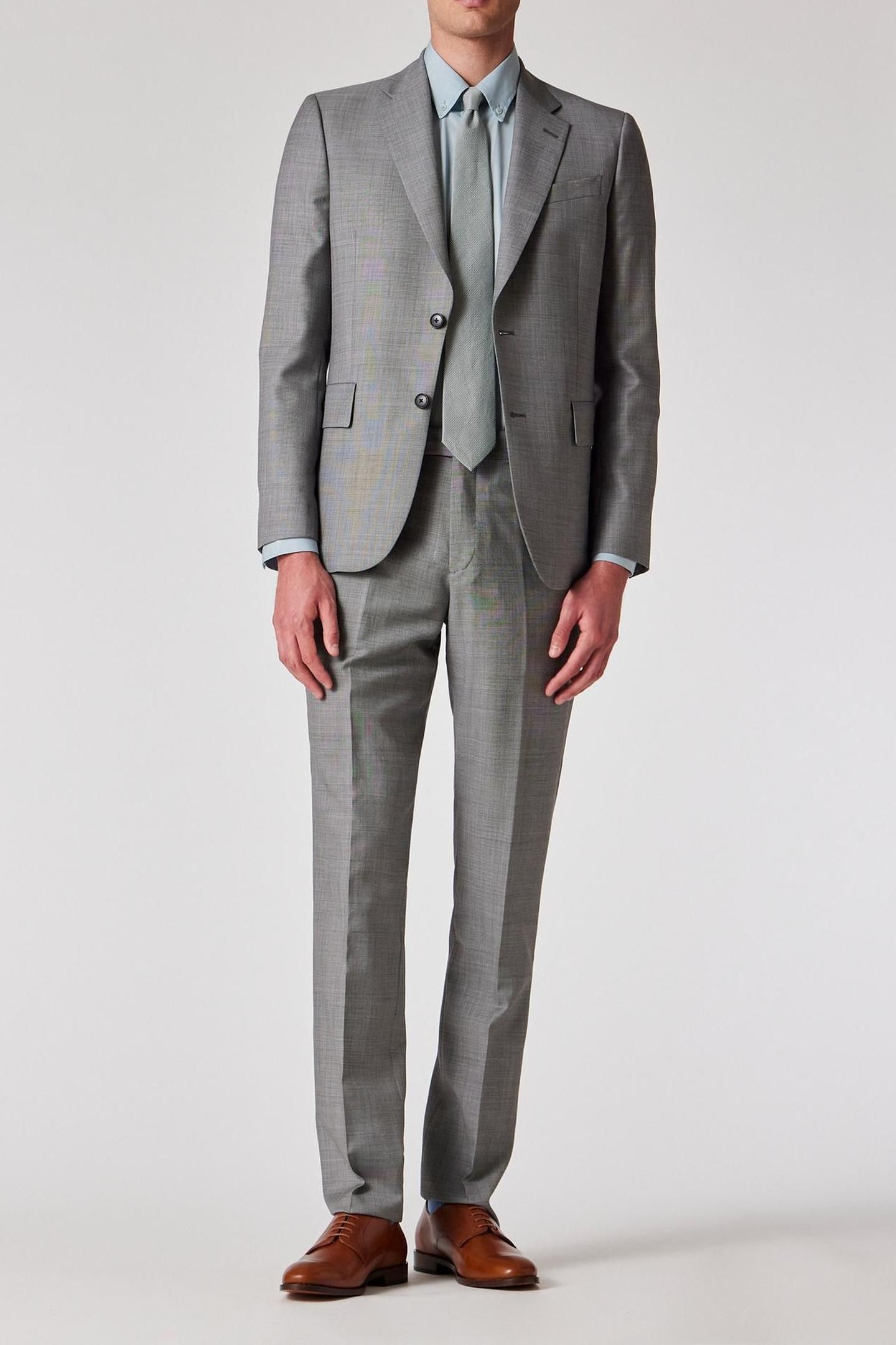 MENS TAILORED FIT 2 BUTTON SUIT GREY BEIGE 1
