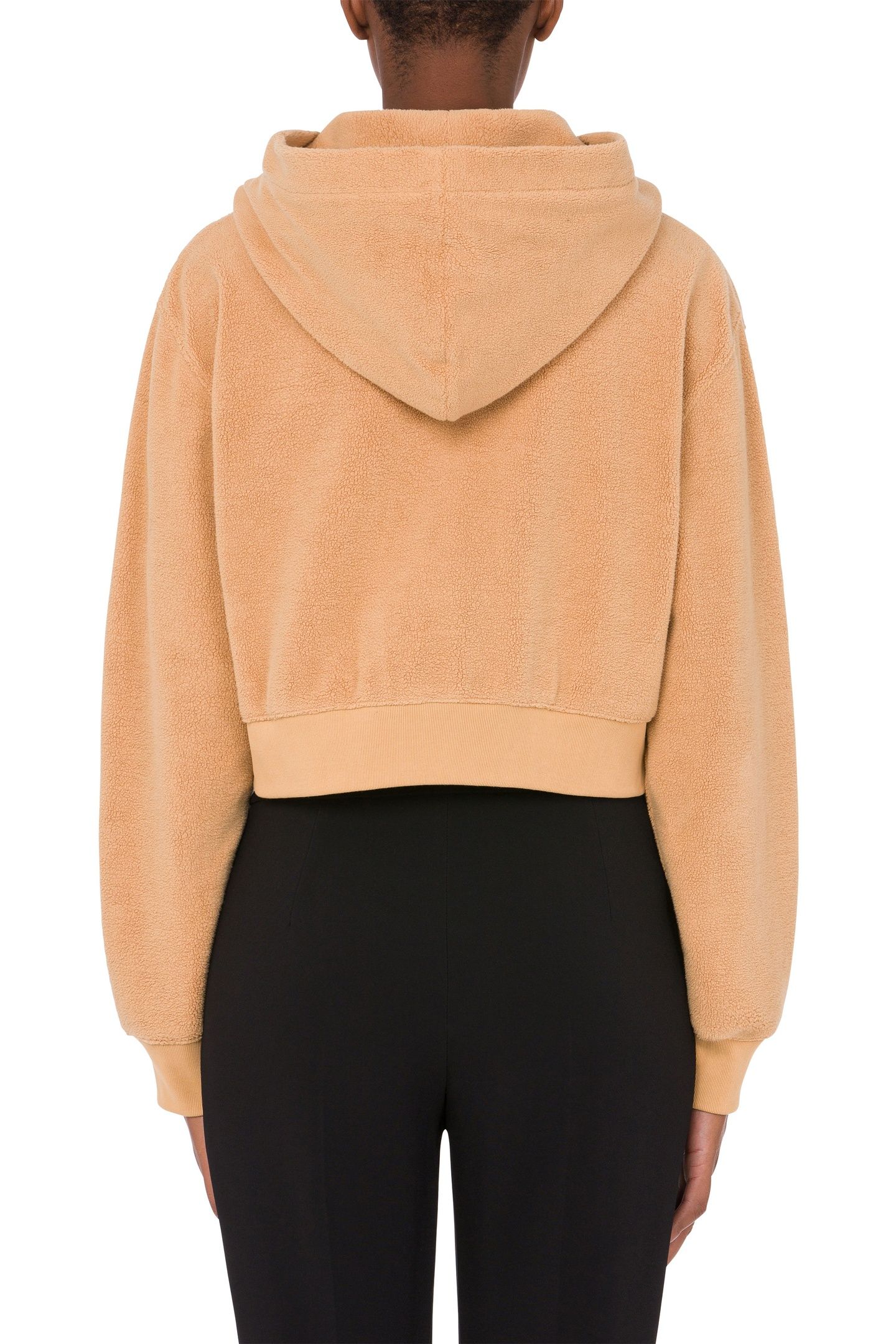 CROPPED COTTON SWEATSHIRT MOSCHINO TEDDY BEAR BEIGE 2