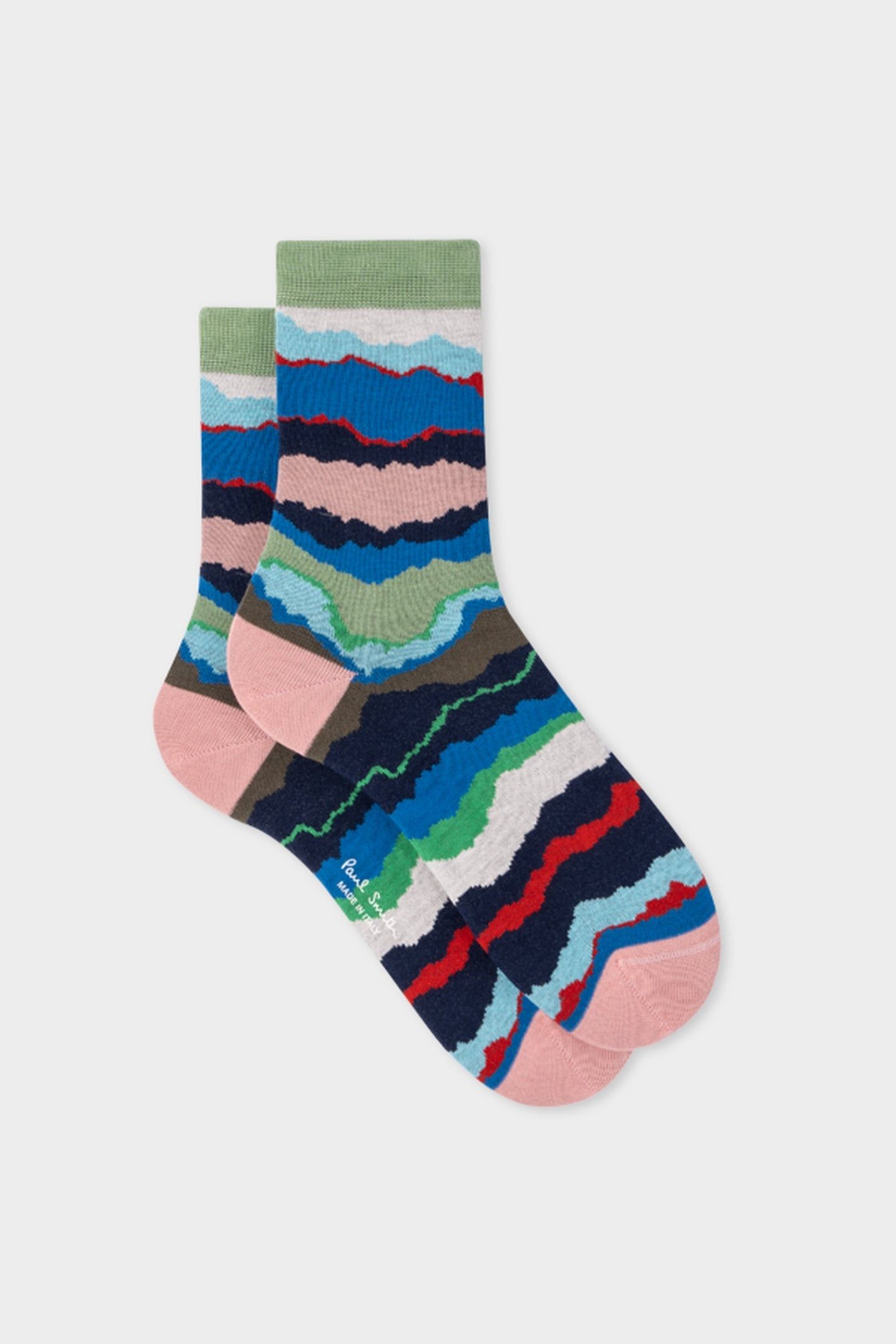 WOMEN SOCK PAPER STRIPE EMERALD GREEN 1