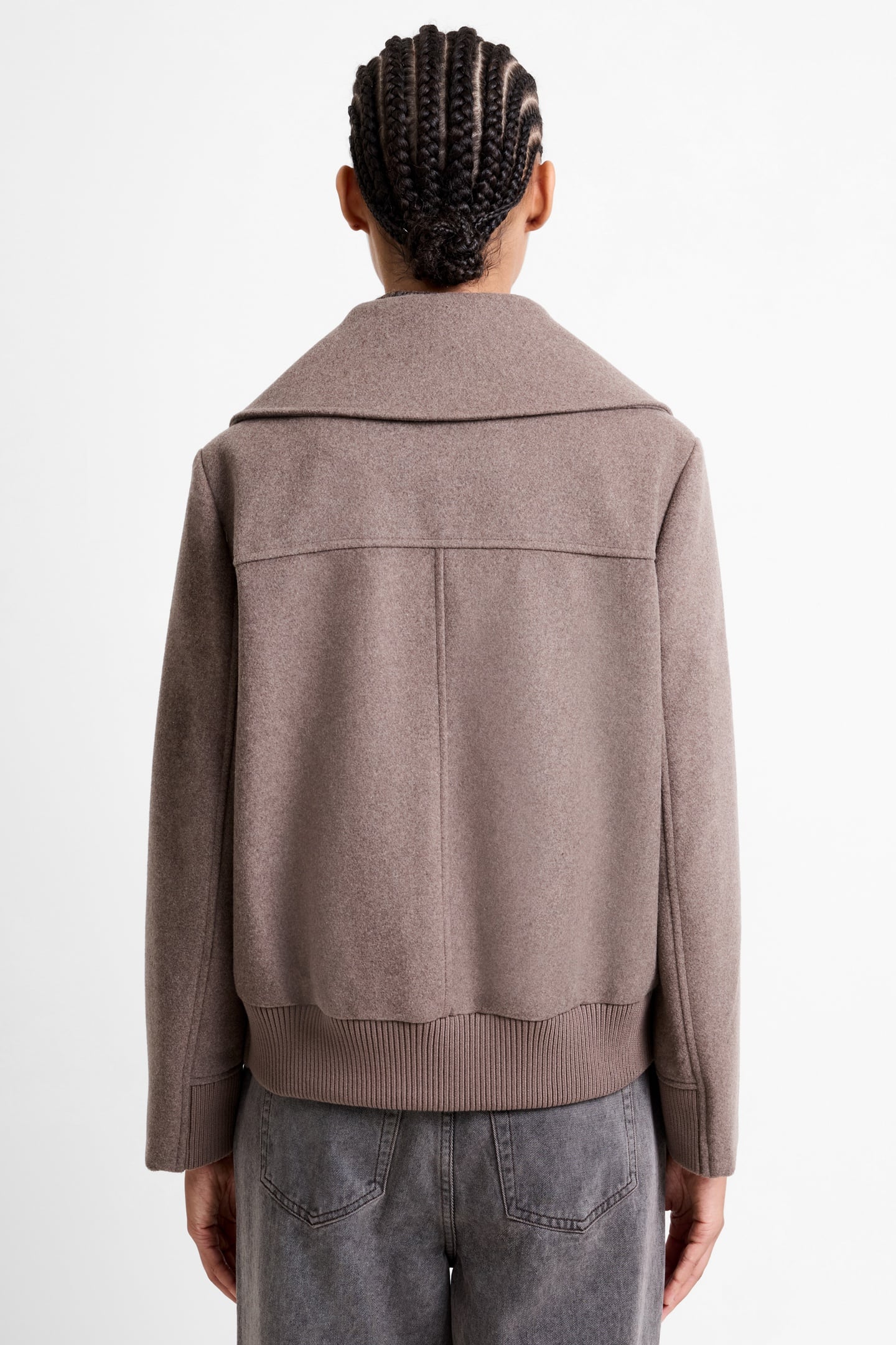 DEVITA WOOL COLLARED COAT TAUPE BROWN TAUPE BROWN 4
