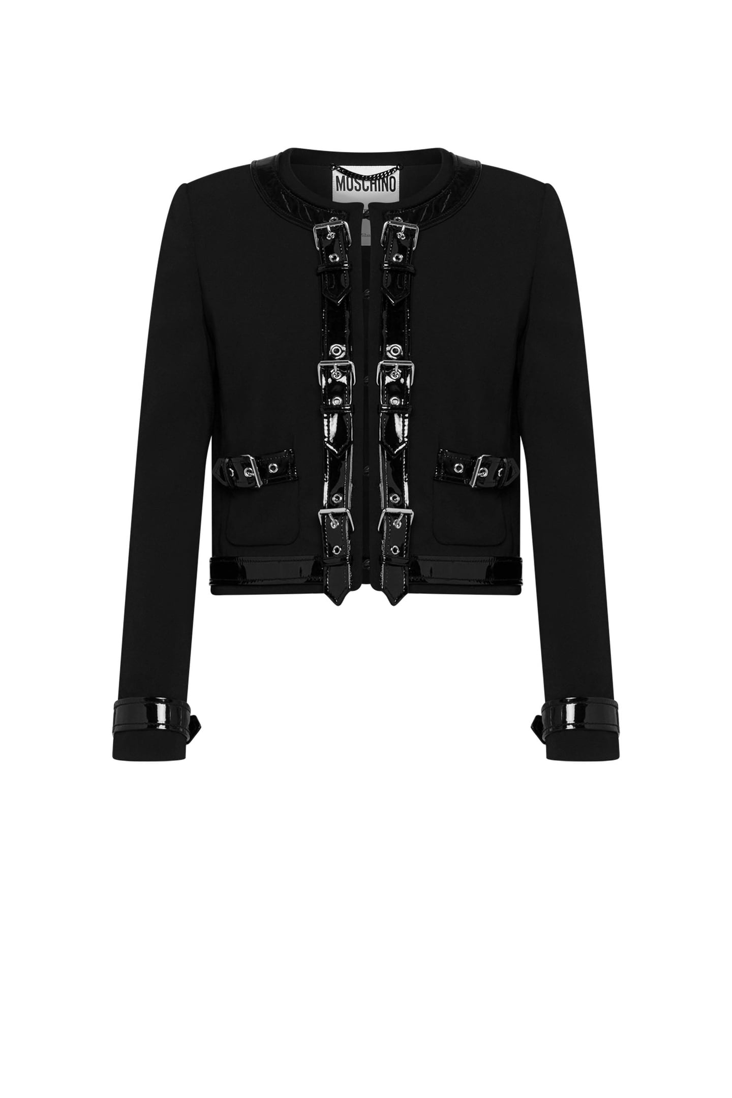 SHORT JACKET IN BONDAGE BUCKLE CADY BLACK 3