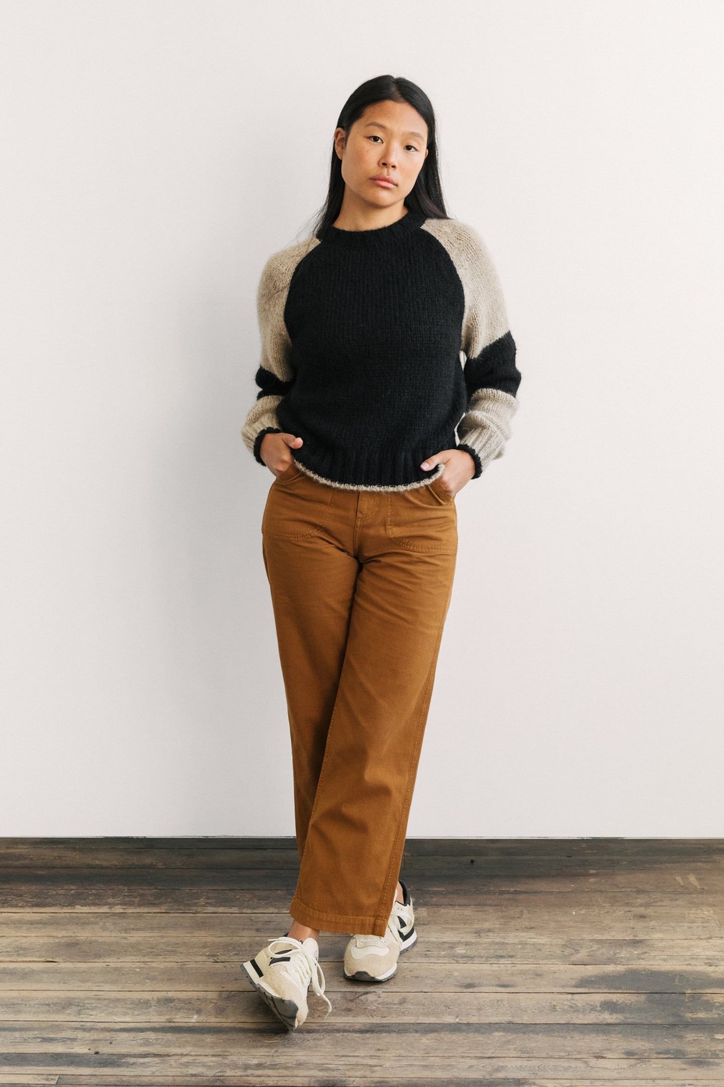 KIKAIJIMA KNIT BLACK/BEIGE 1