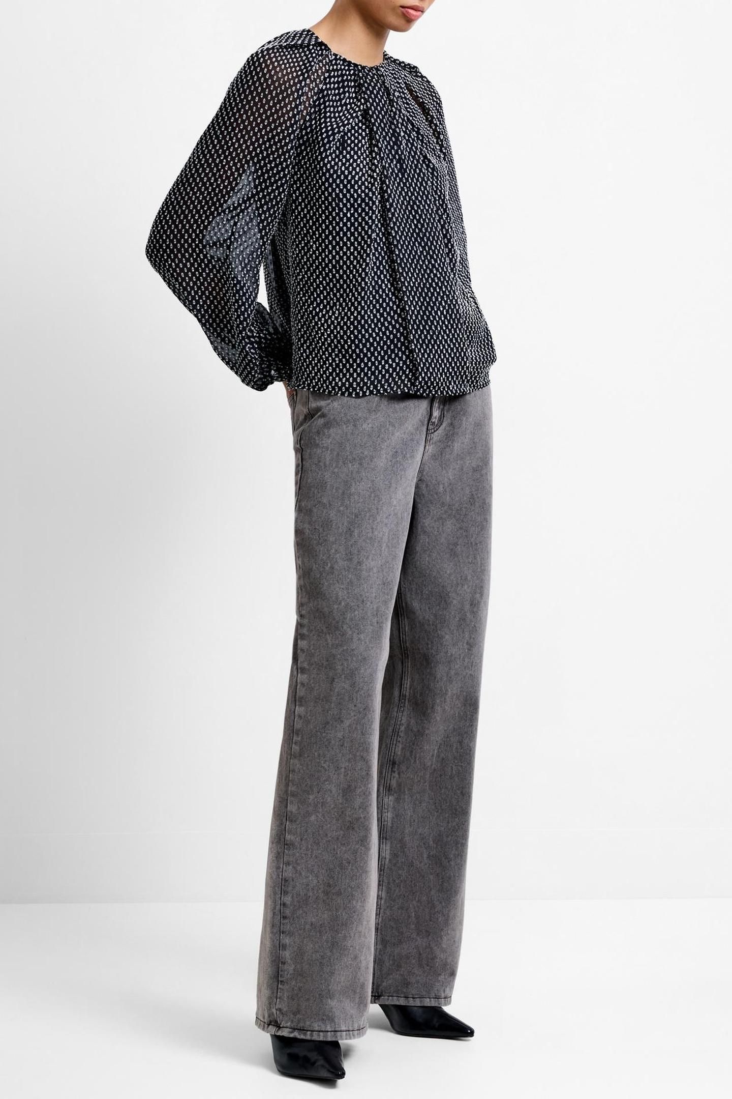 STACEY DOBBY TWIST TOP BLACK/LINEN WHITE 3