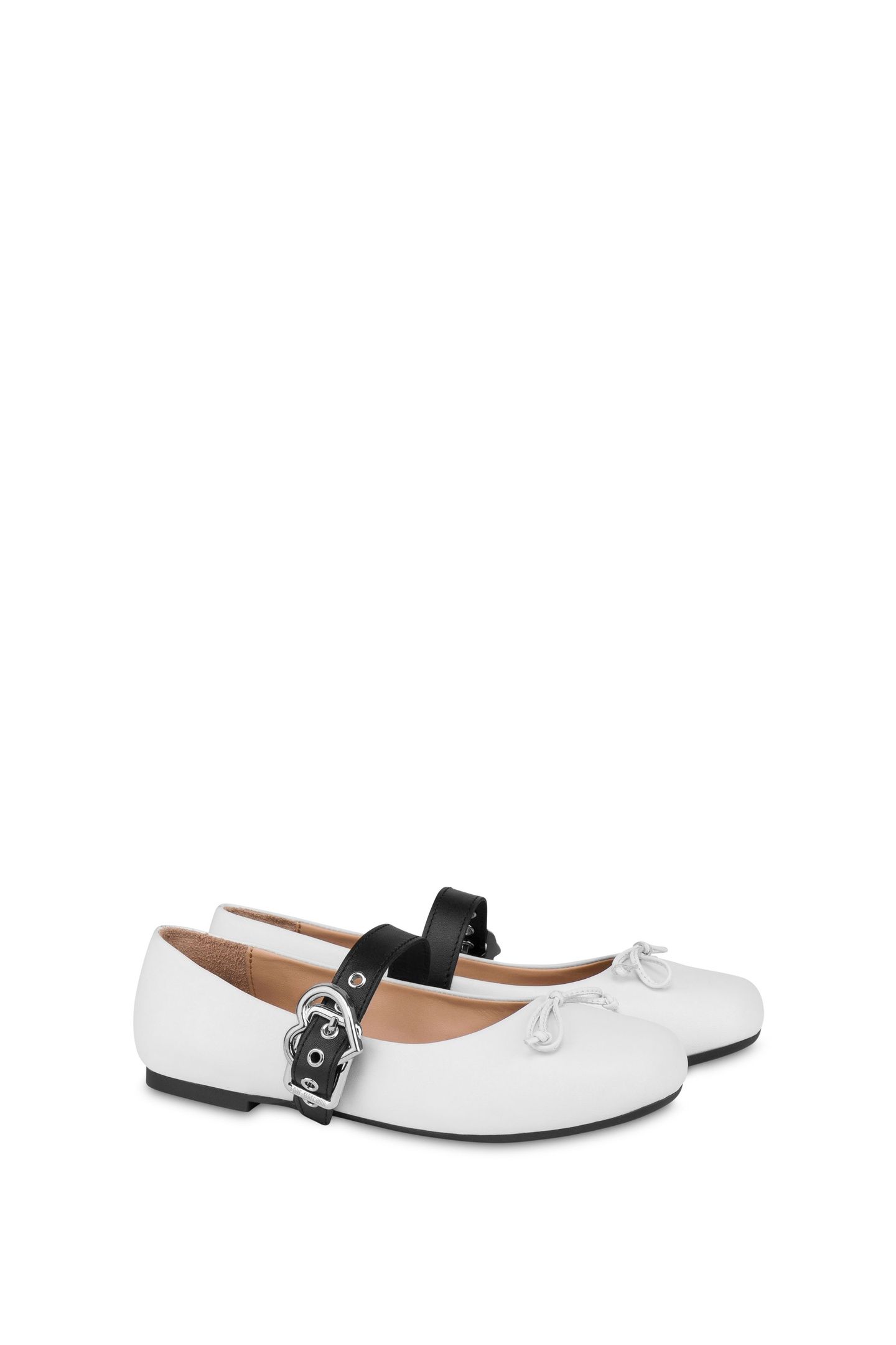 NAPPA LEATHER BALLET FLATS WHITE 2