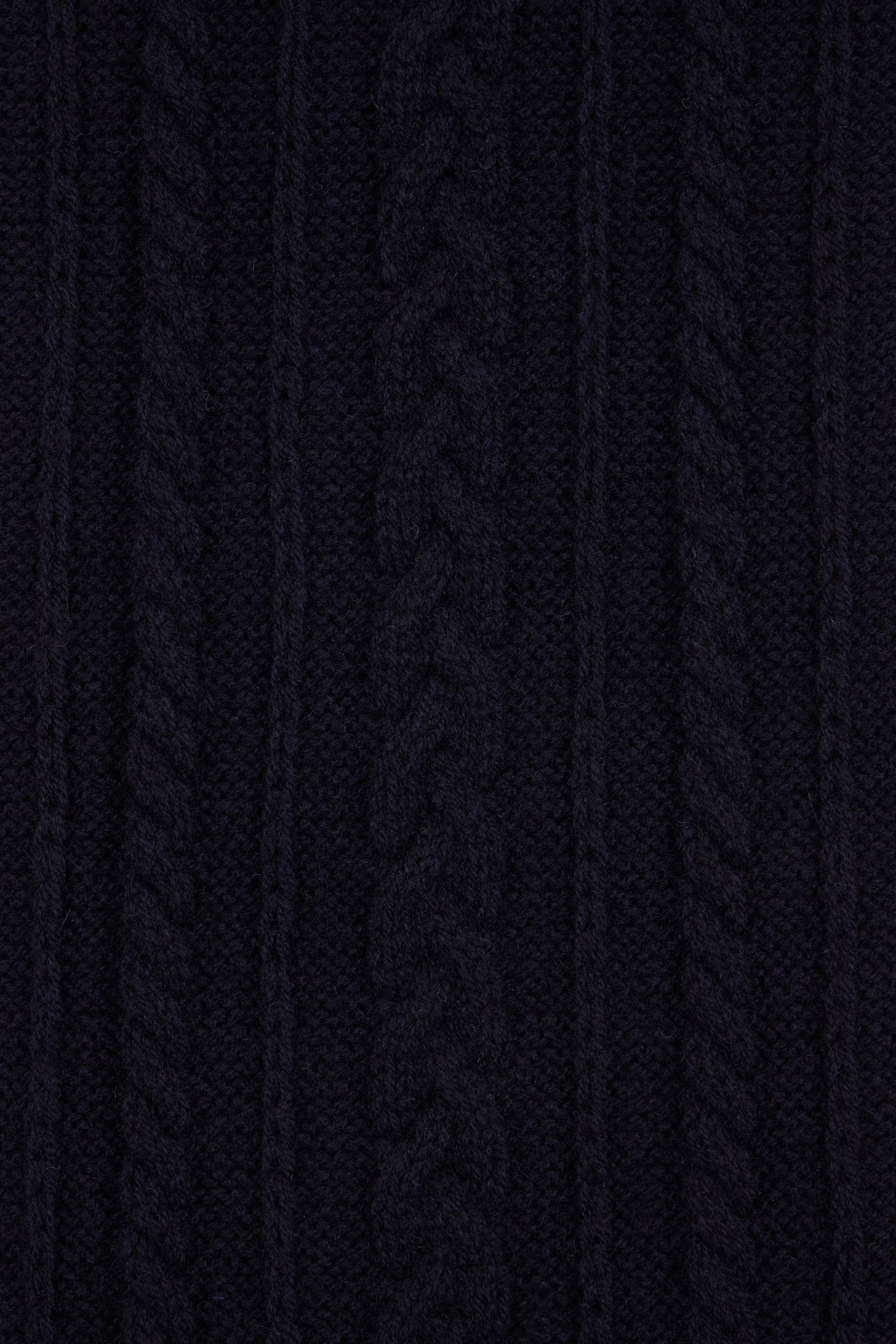 WOMEN SCARF CABL FUR POM NAVY 8