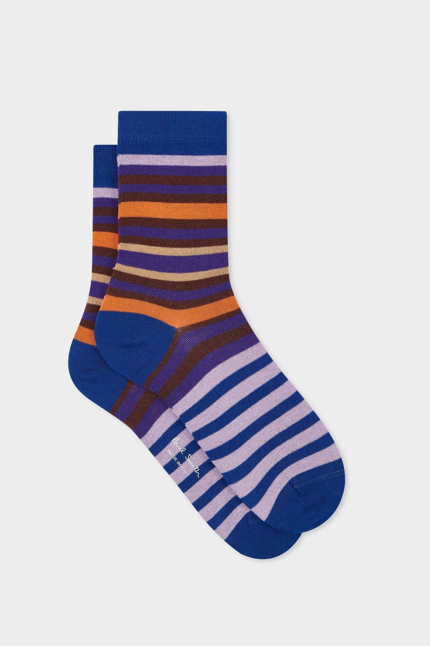 WOMEN SOCK GILLY STRIPE COBALT BLUE 3