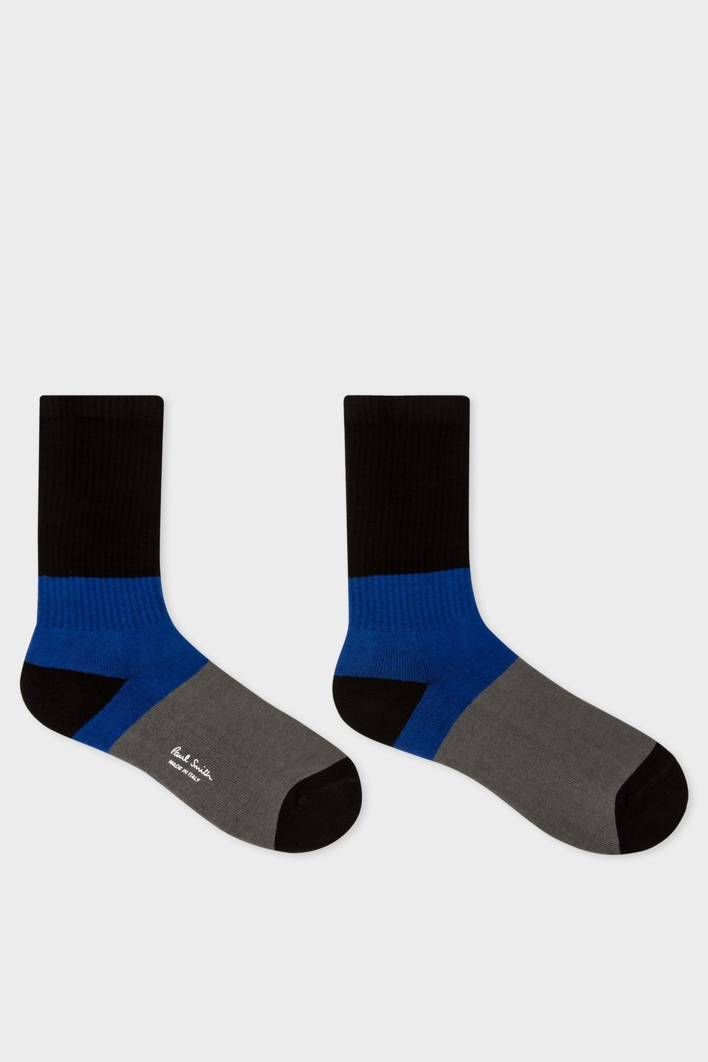 MEN SOCK TRI BLOCK BLACK MELANGE 3