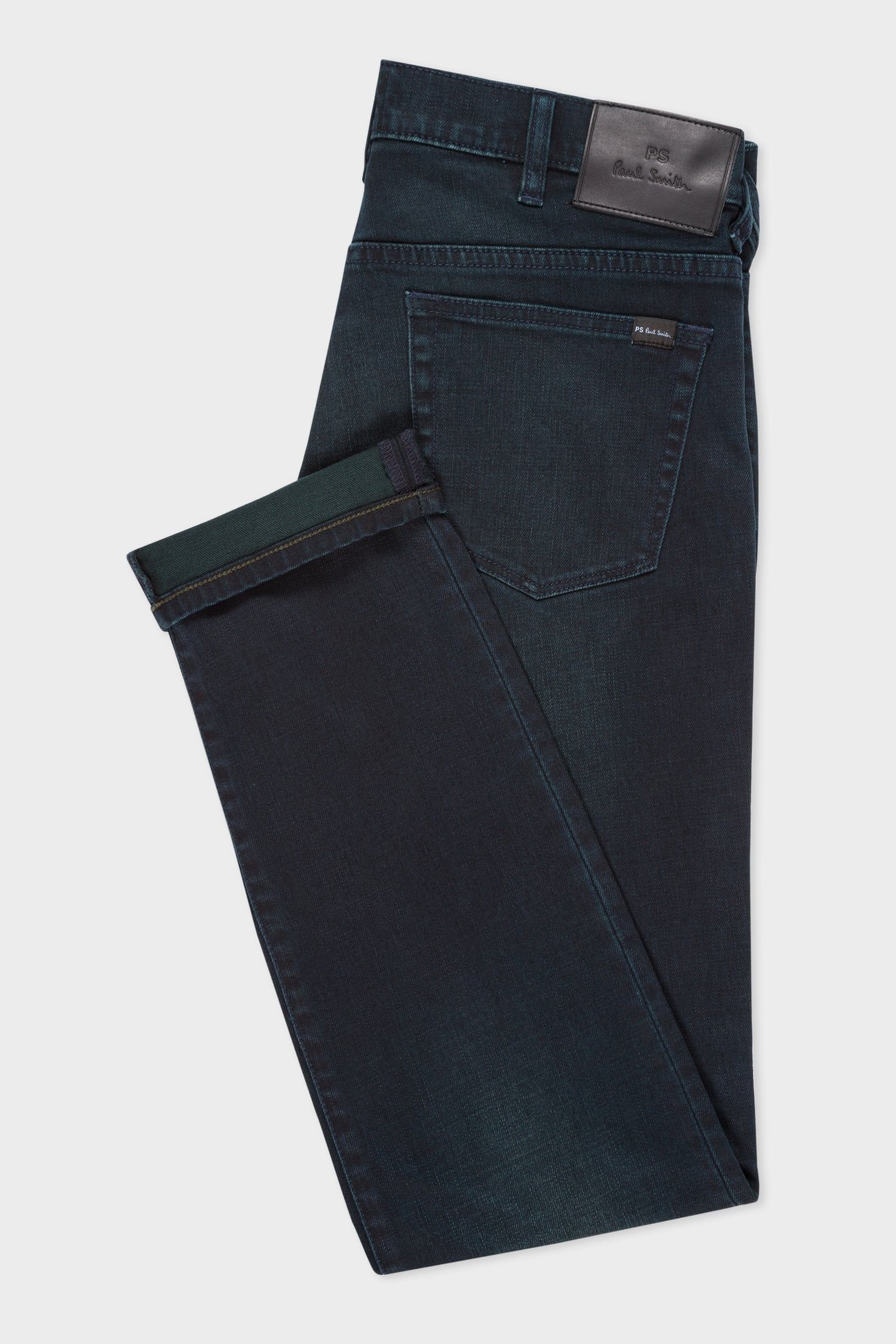 MENS SLIM STANDARD FIT JEAN OVER DYED NAVY + WASH 2